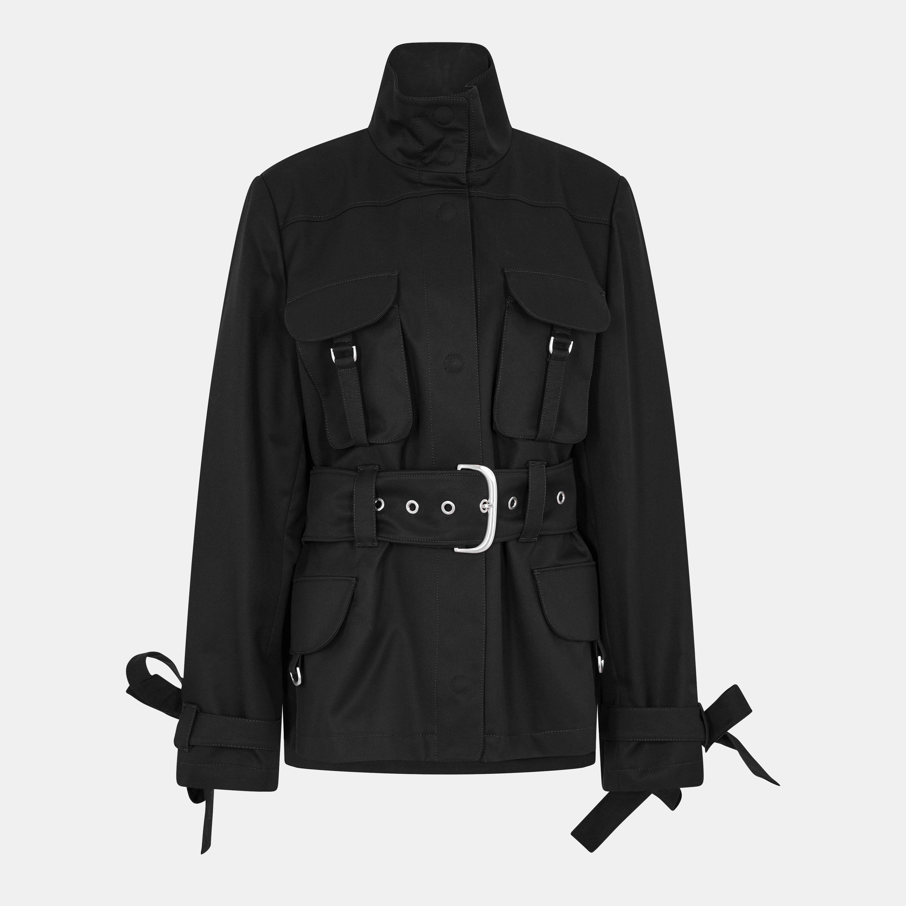 Black - Off White - Women's Technical Field Jacket - 1