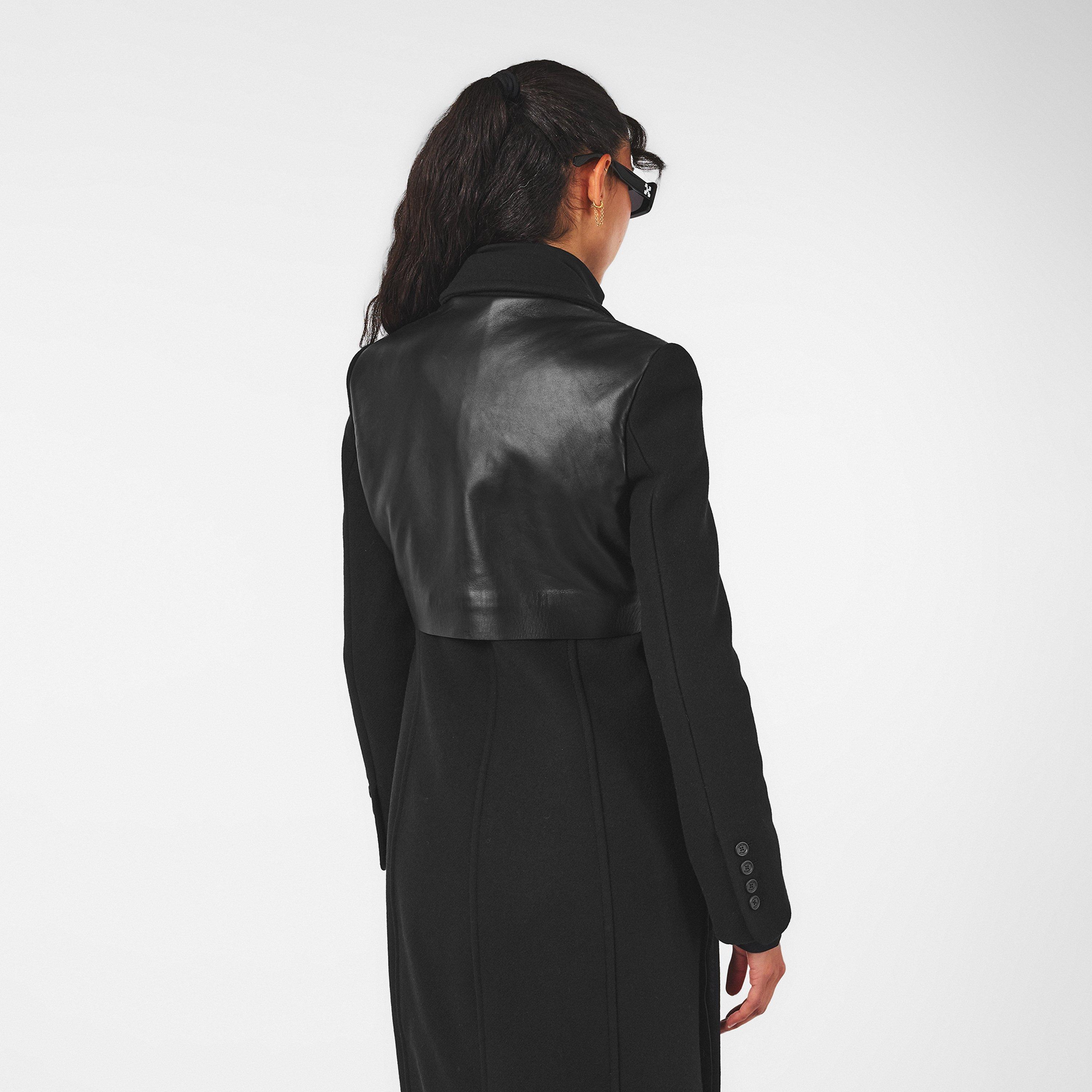 Negro - Off White - Women's Structured Oversized Overcoat - 4