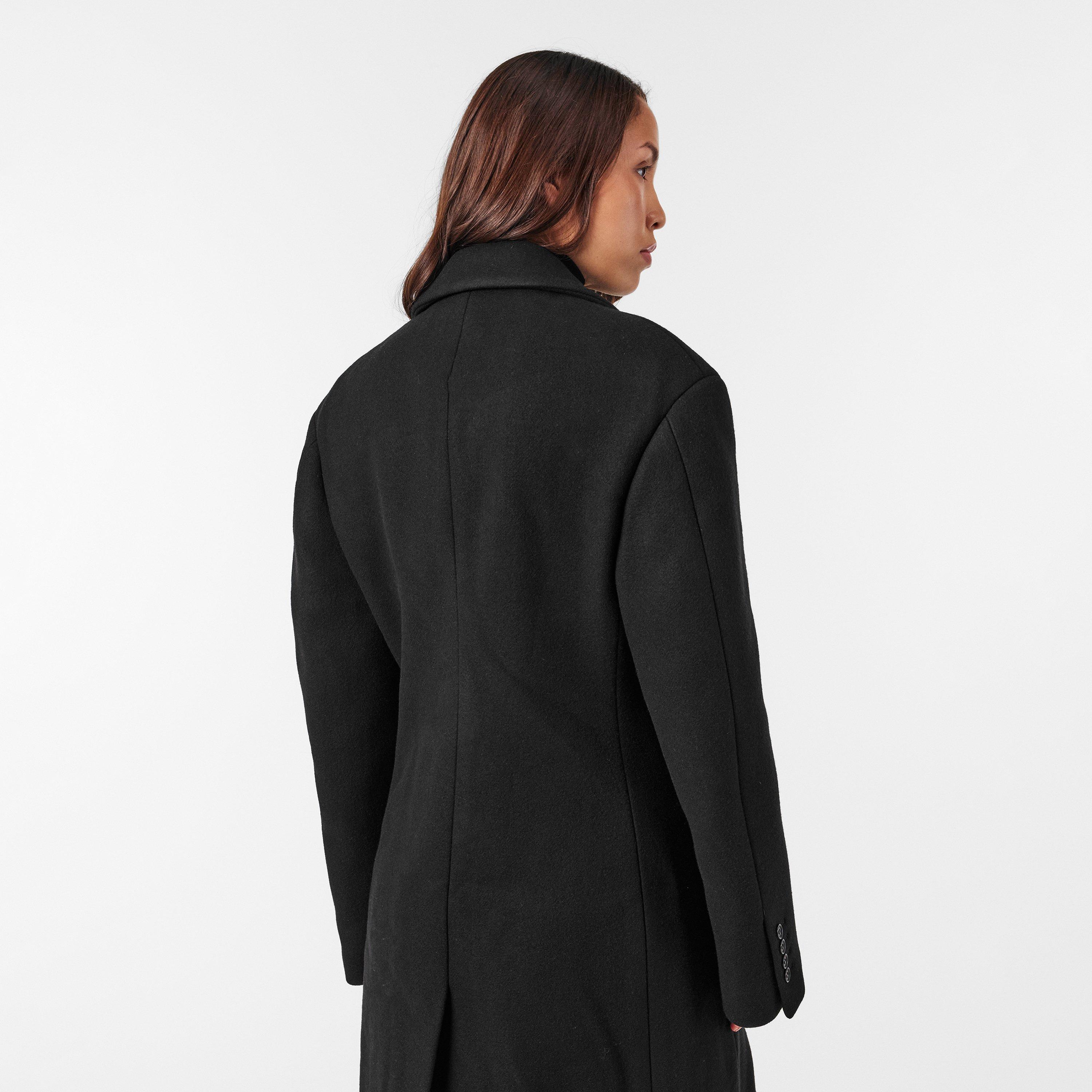 Negro - Off White - Women's Off-White Structured Overcoat - 4