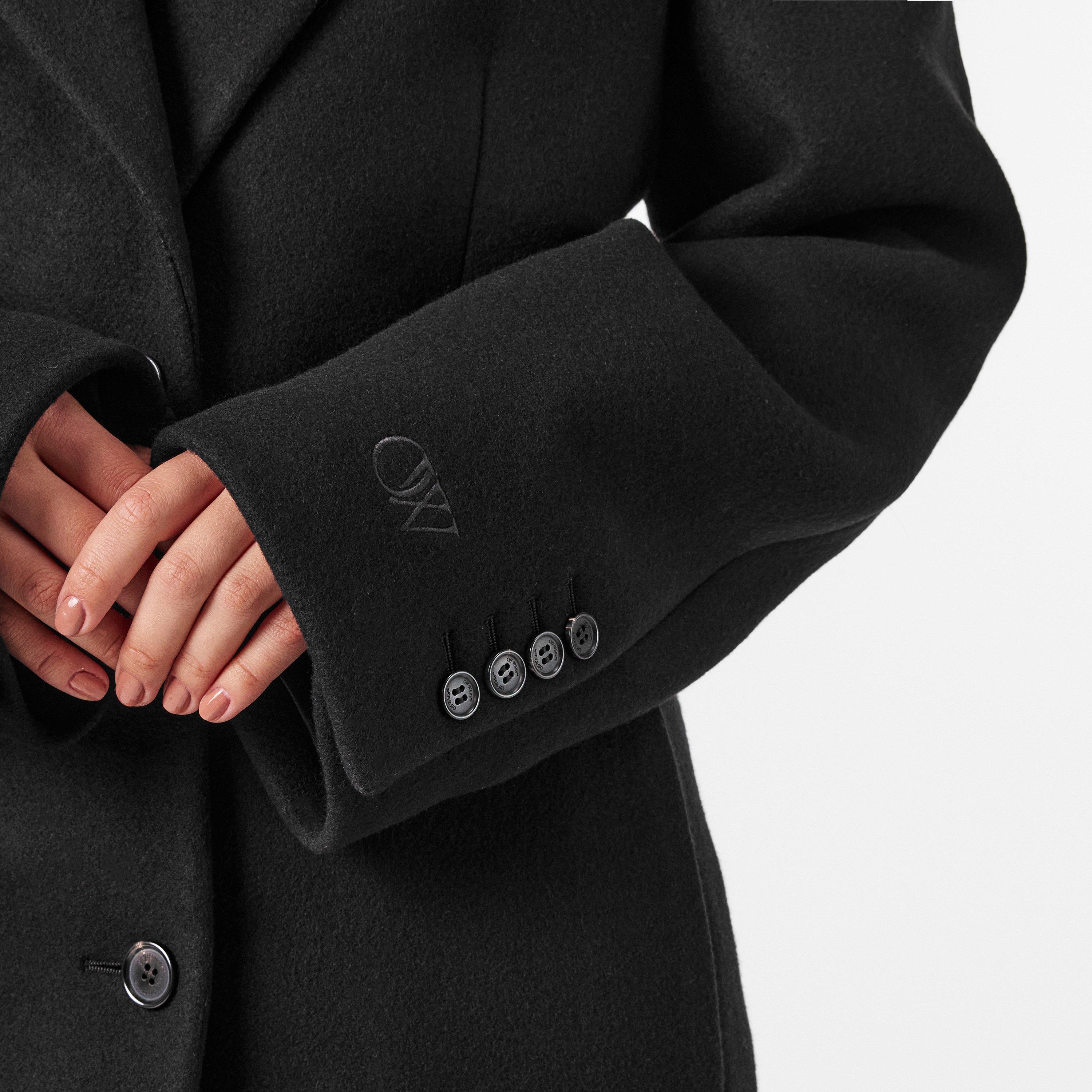 Negro - Off White - Women's Off-White Structured Overcoat - 5