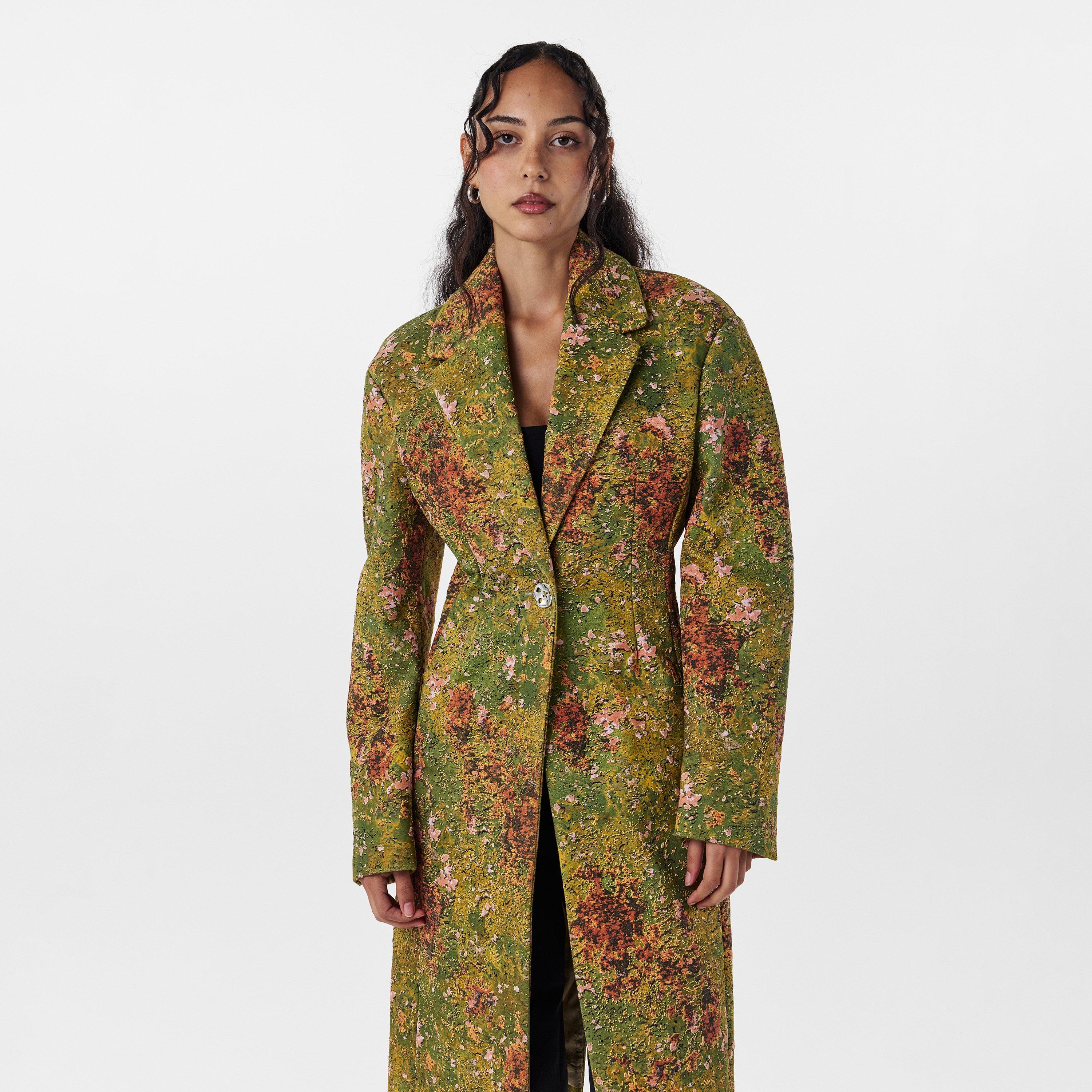 Verde/Rojo - Off White - Women's Off-White Diagonal Stripe Overcoat - 3