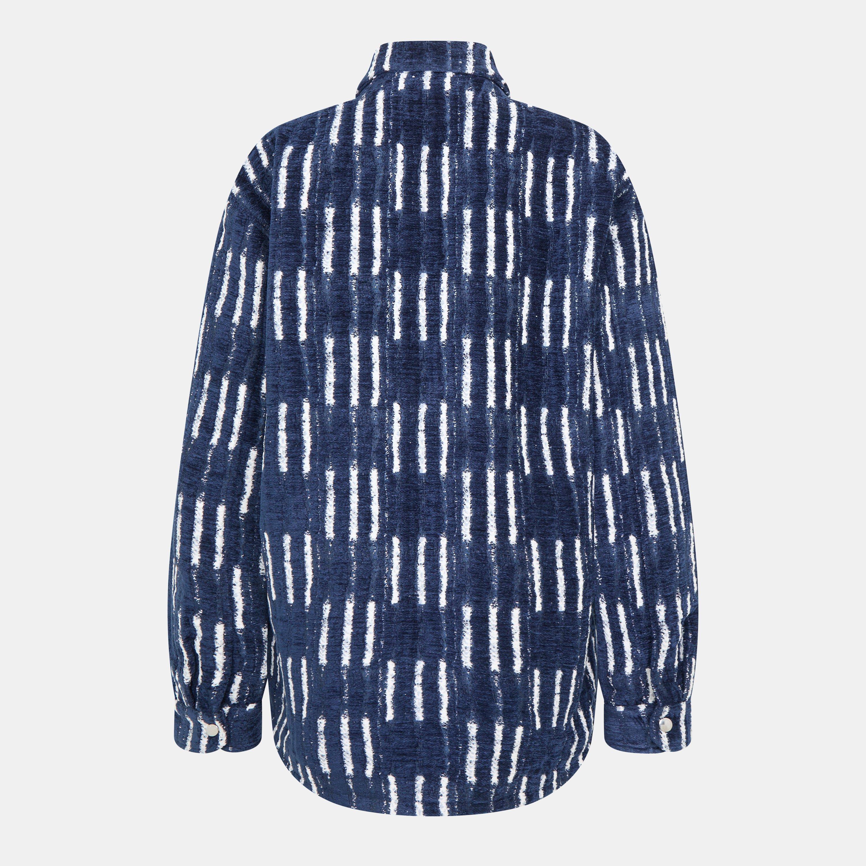 Blue/White - Off White - Women's Off-White Oversized Relaxed Fit Overshirt - 2