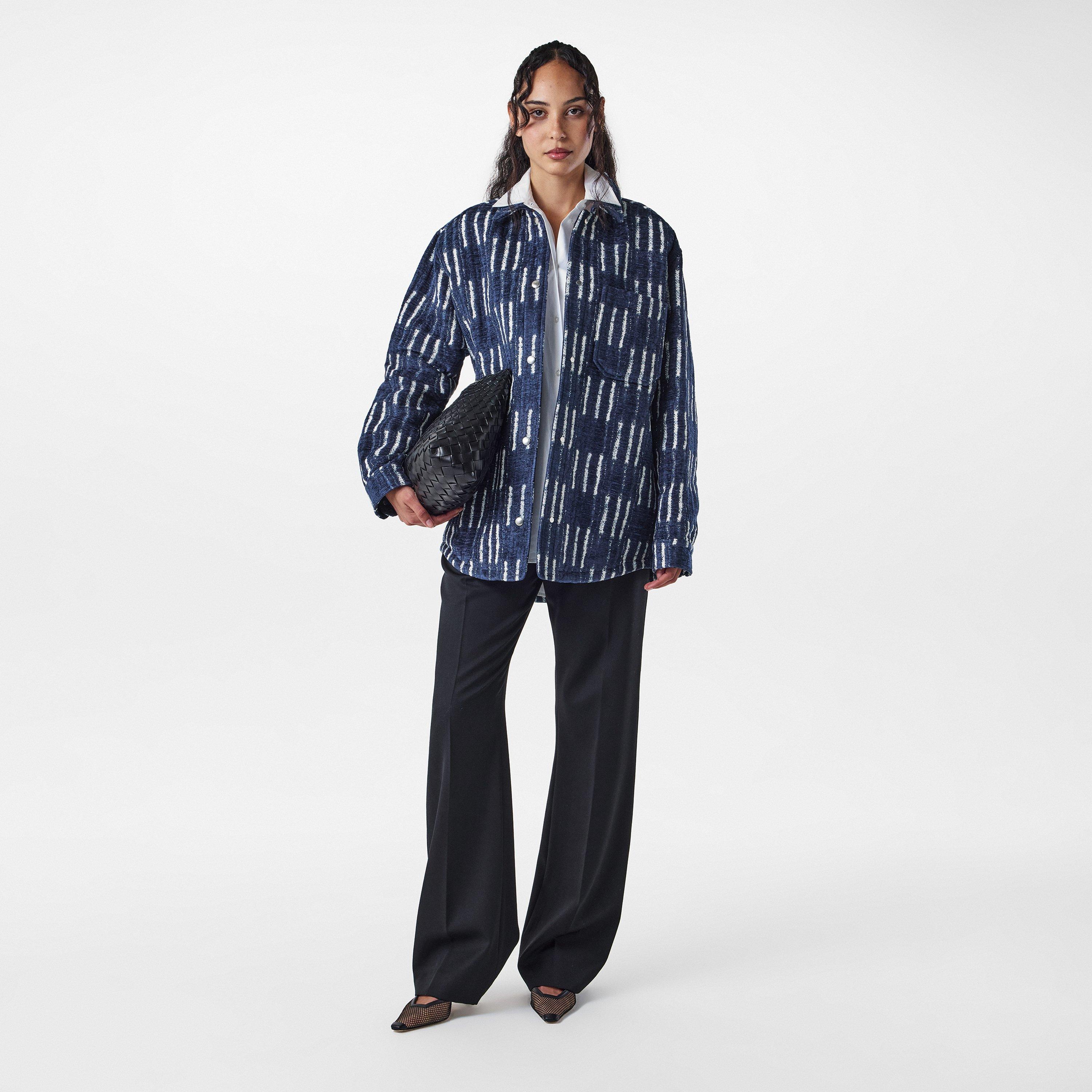 Blue/White - Off White - Women's Off-White Oversized Relaxed Fit Overshirt - 6