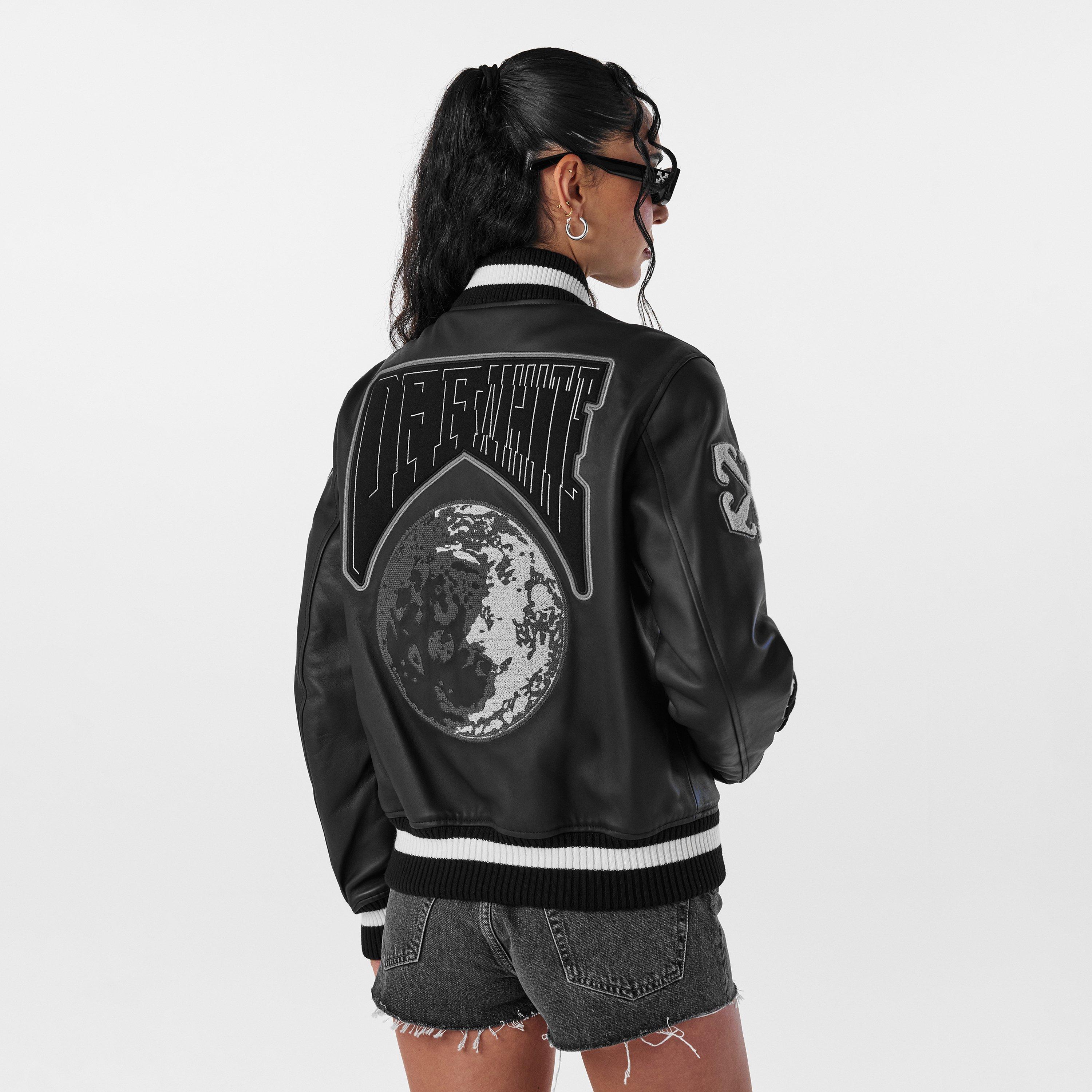 Schwarz - Off White - Women's Off-White Two-Tone Varsity Jacket - 4