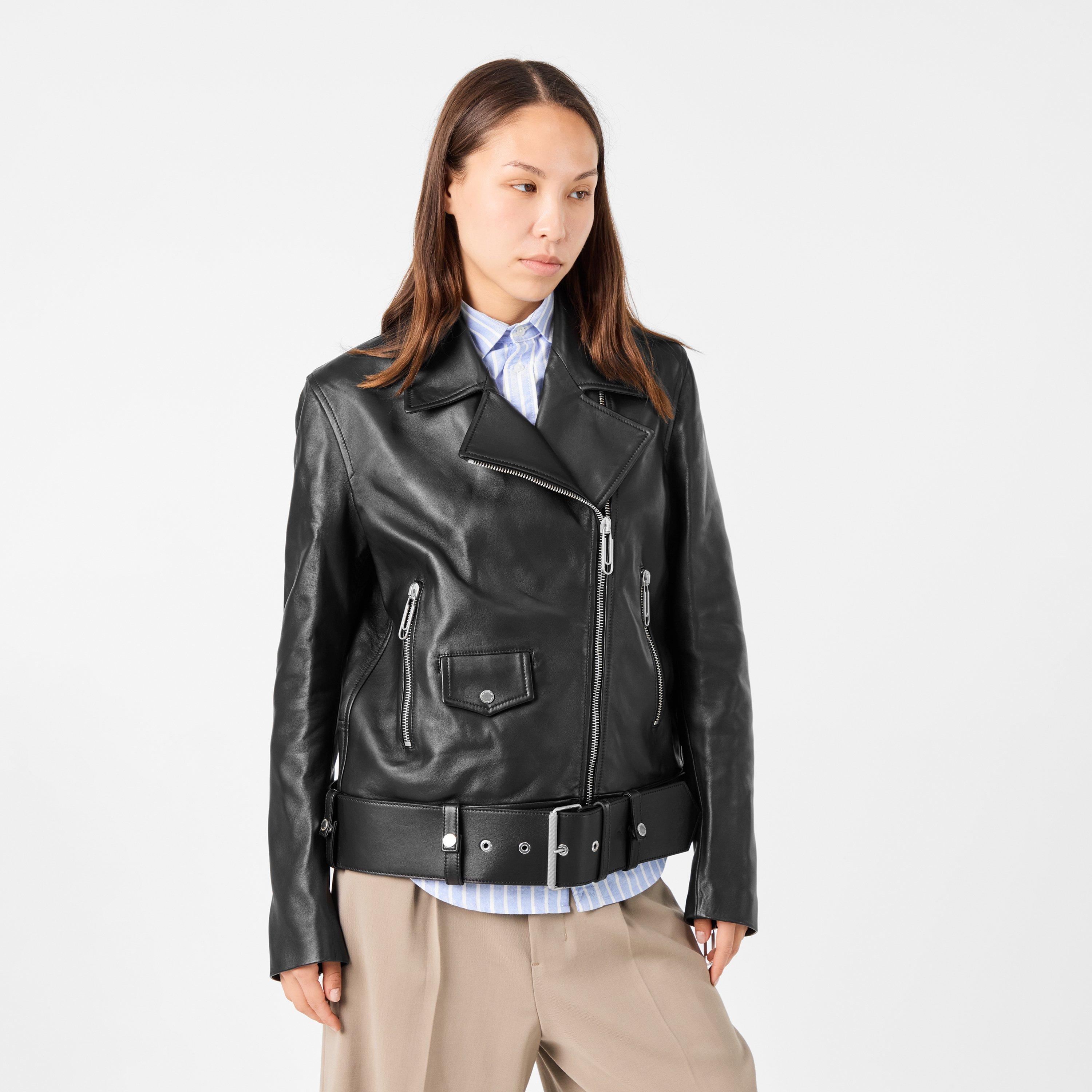 Black/White - Off White - Women's Off-White Structured Tailored Fit Leather Jacket - 3