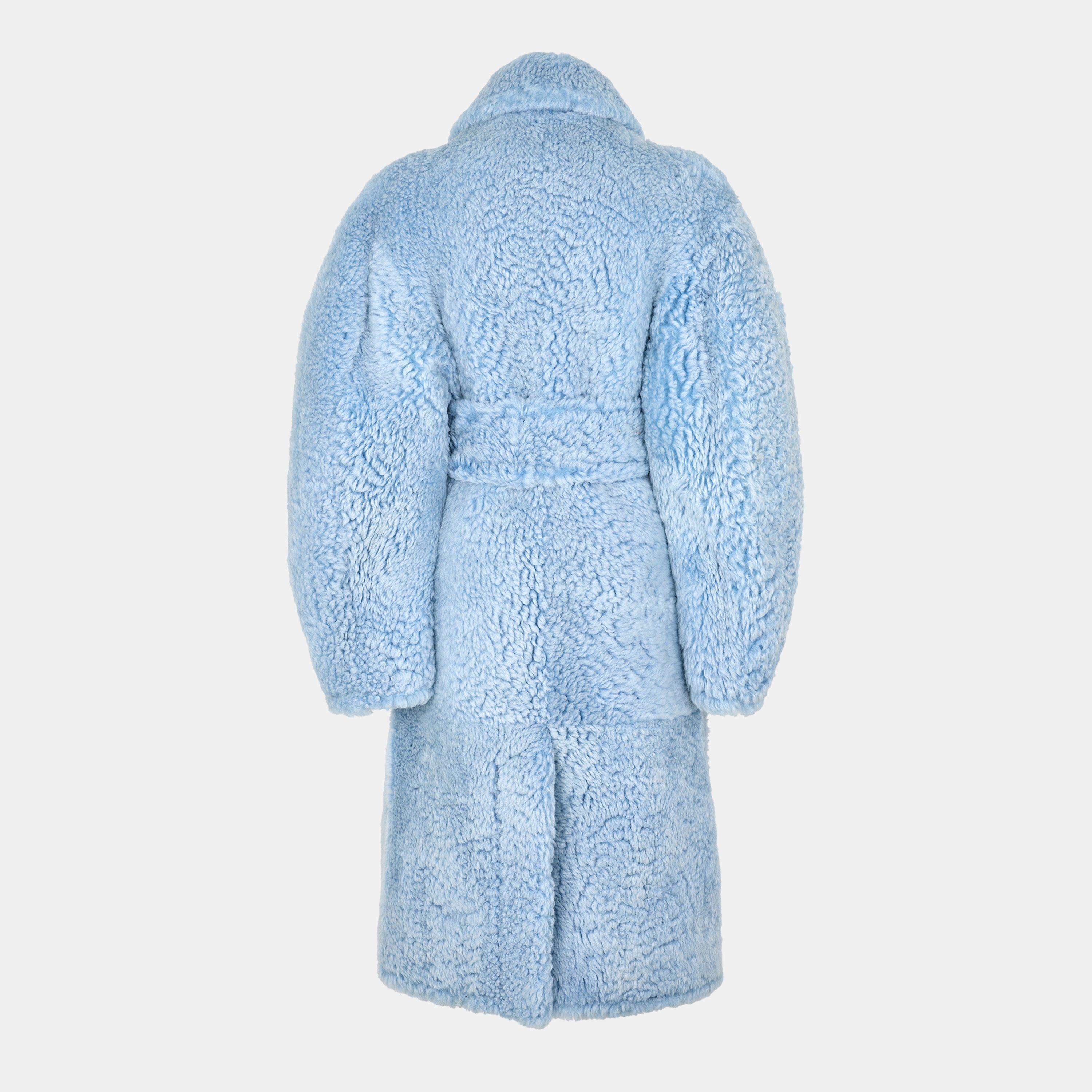 Light Blue - Off White - Women's - Leather Jacket - 2