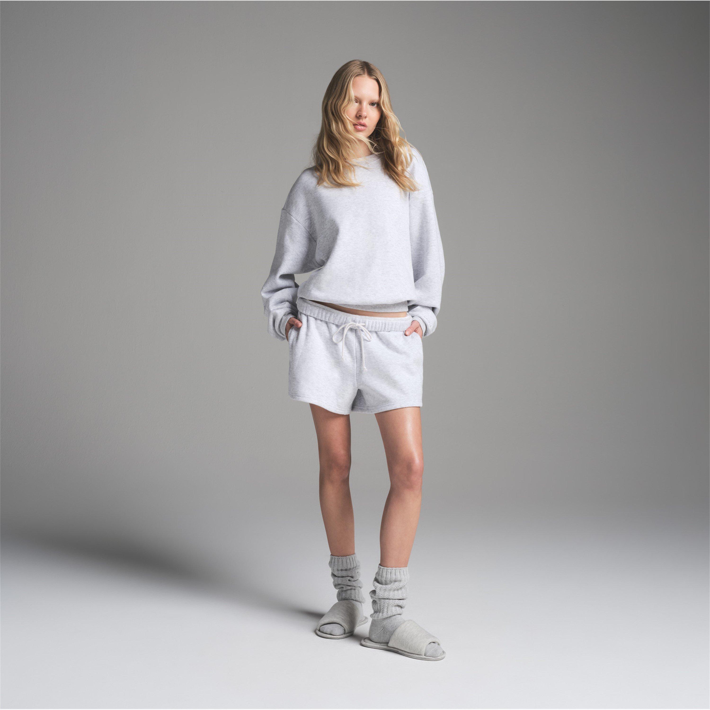 Light Hthr Grey - SKIMS - Women's Cotton Fleece Crew Sweatshirt - 2