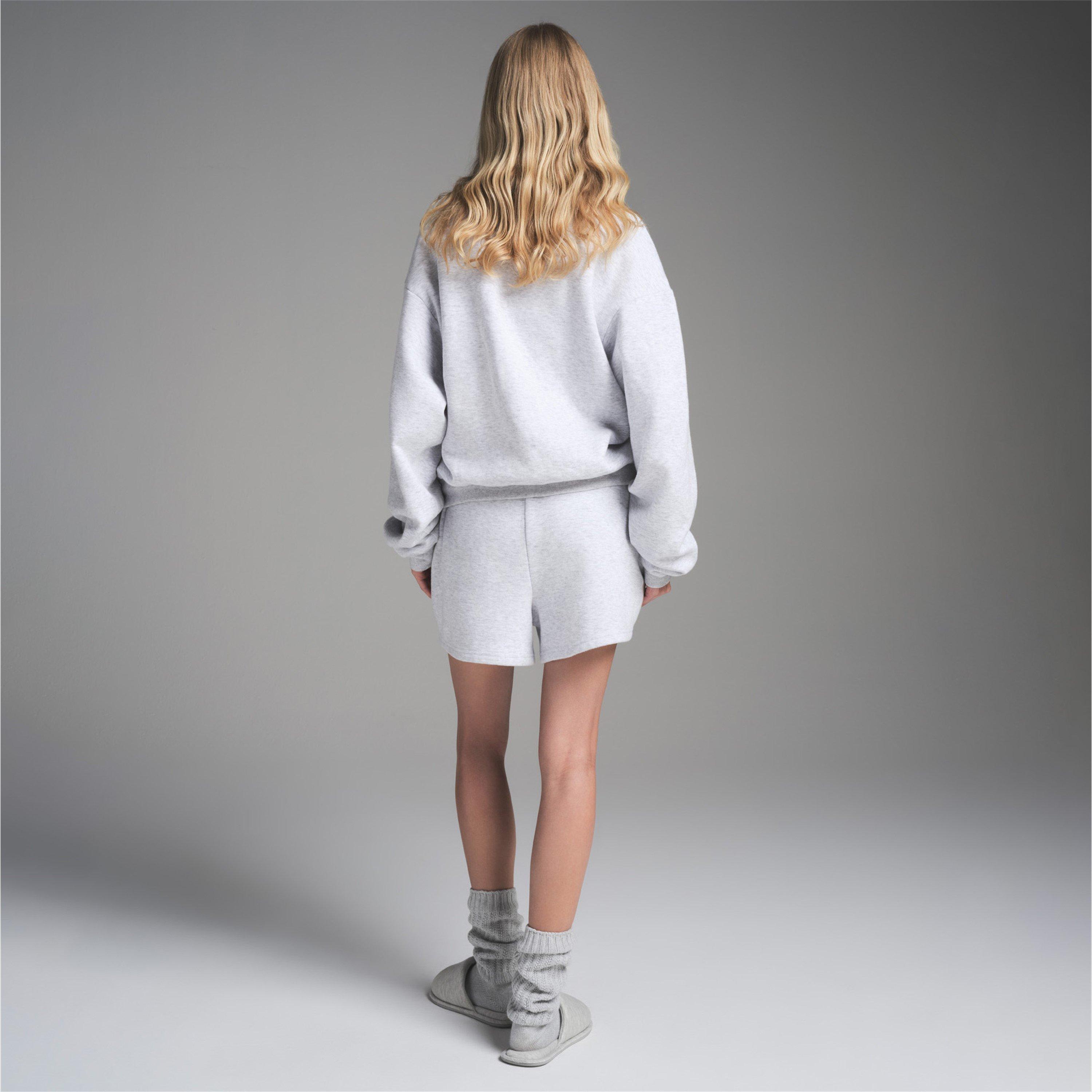 Light Hthr Grey - SKIMS - Women's Cotton Fleece Crew Sweatshirt - 3