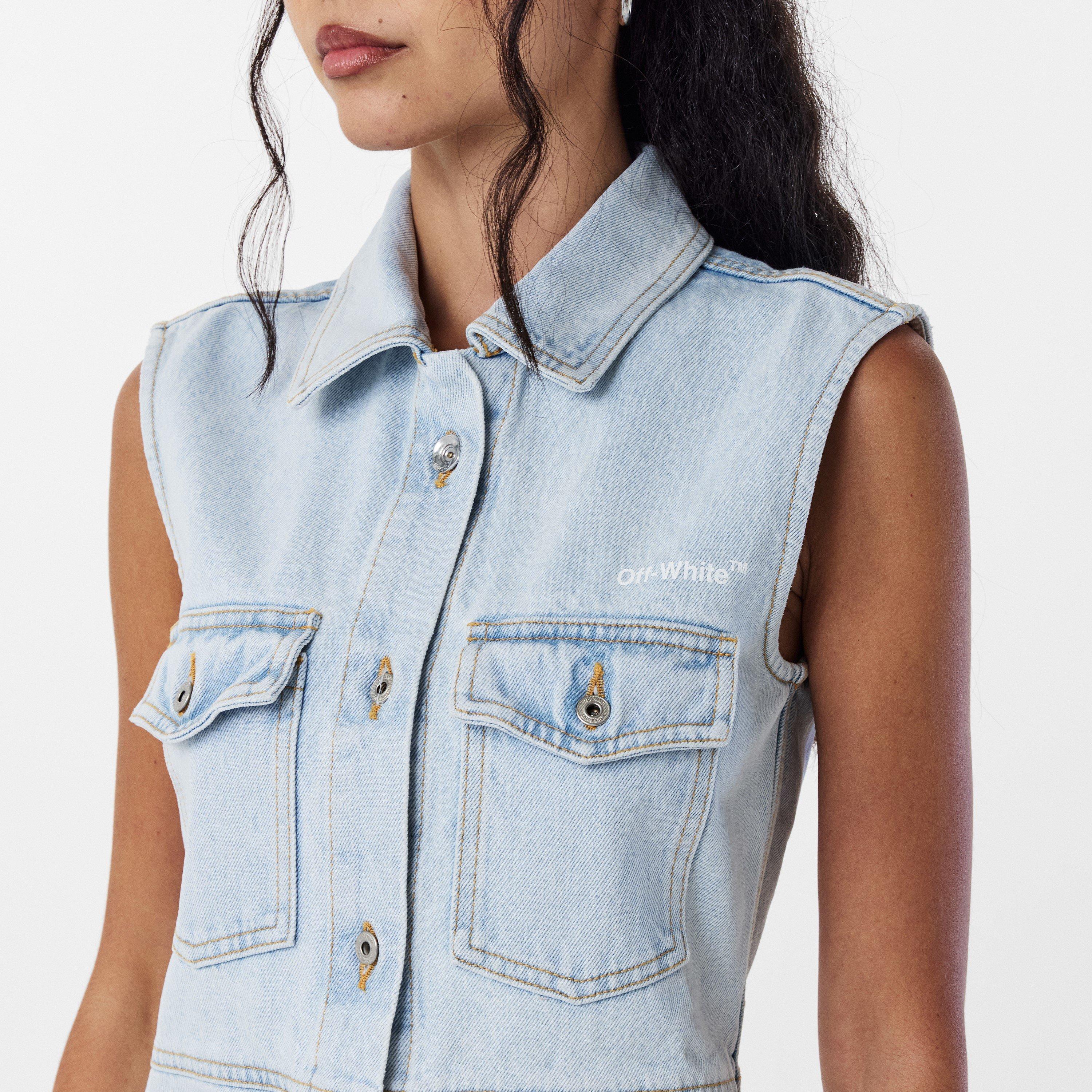 Blue/White - Off White - Women's Knitted Dress - 5