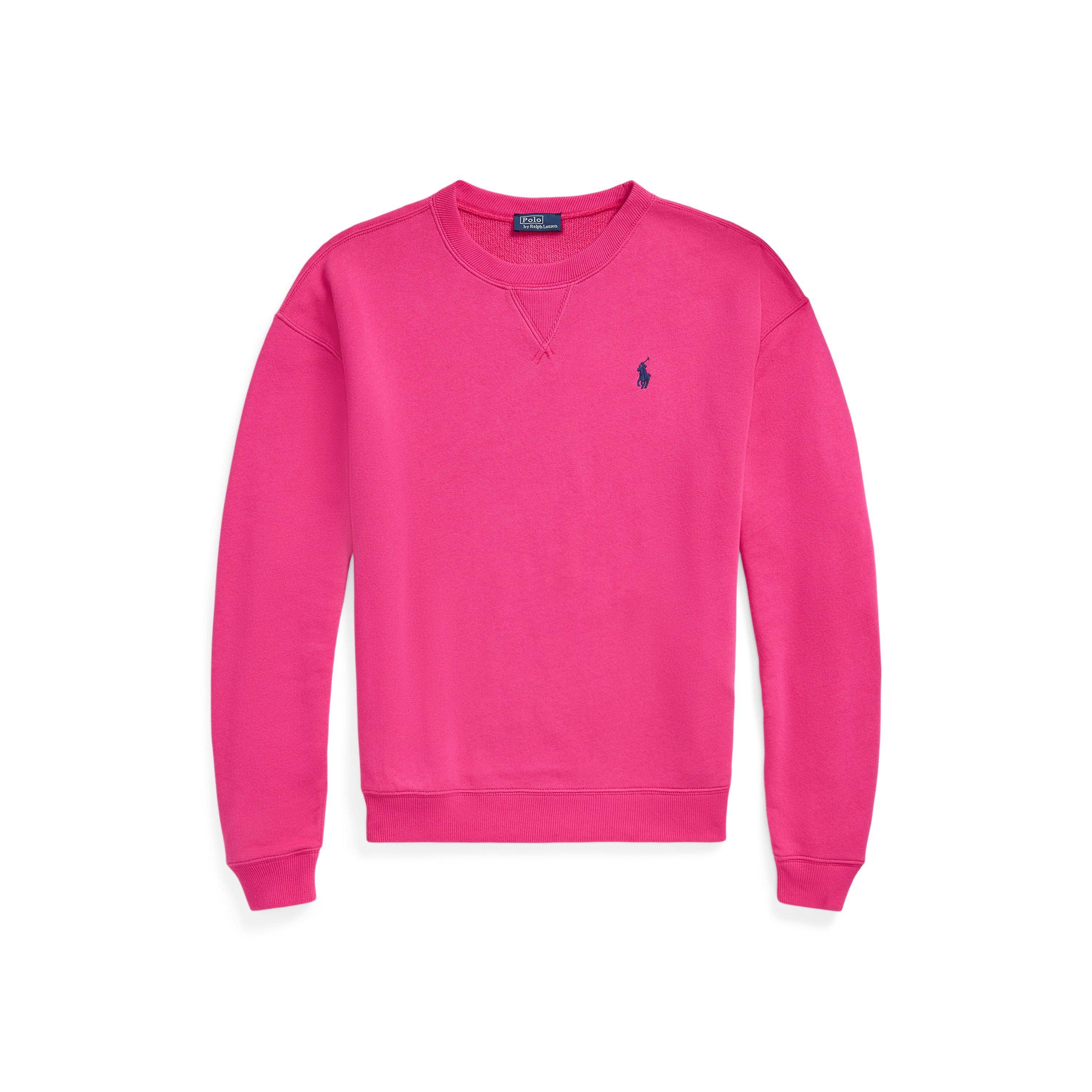 Polo Ralph Lauren Fleece Crew Sweater - BRIGHT PINK - Size 8 (XS)