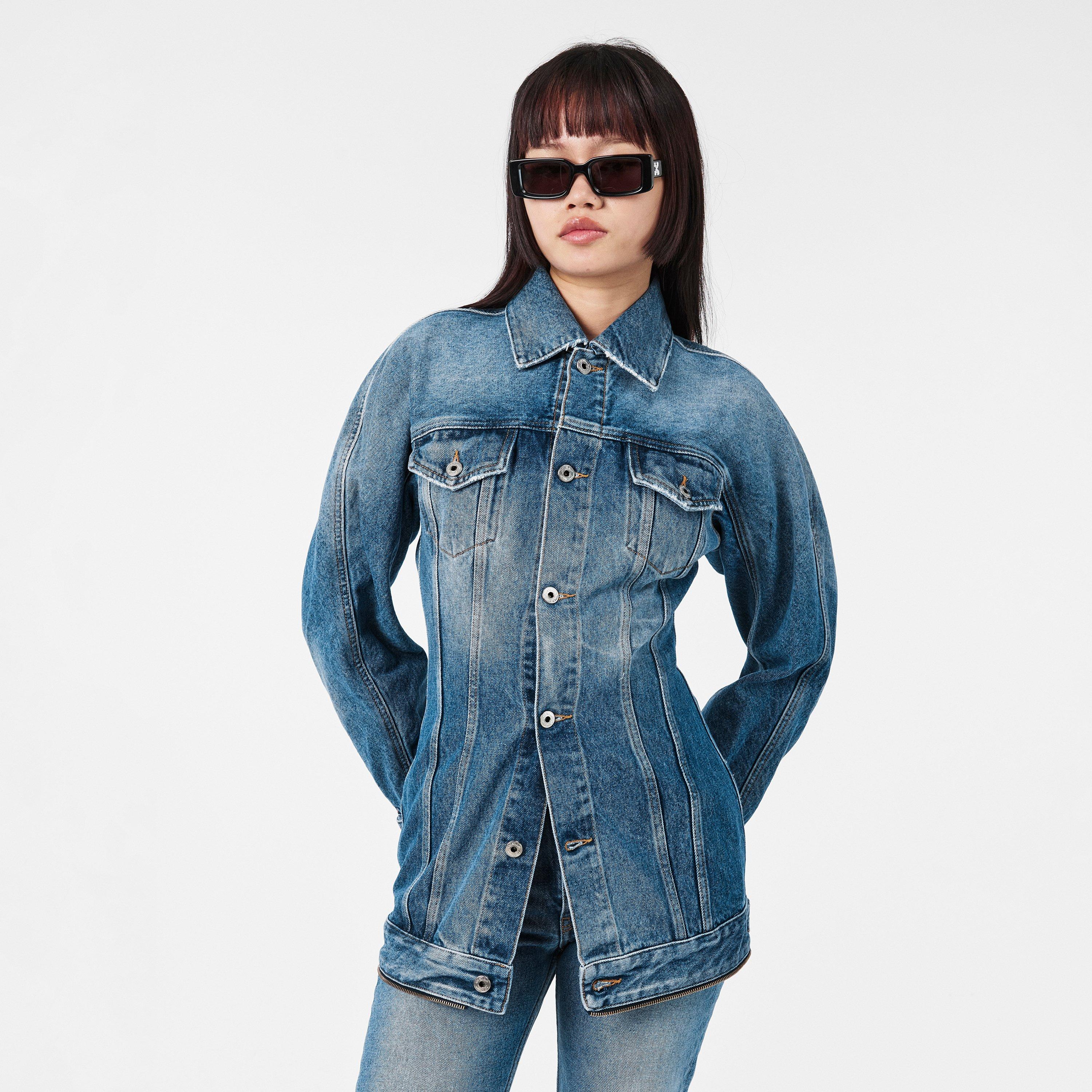 Blue - Off White - Women's Knitted Dress - 3