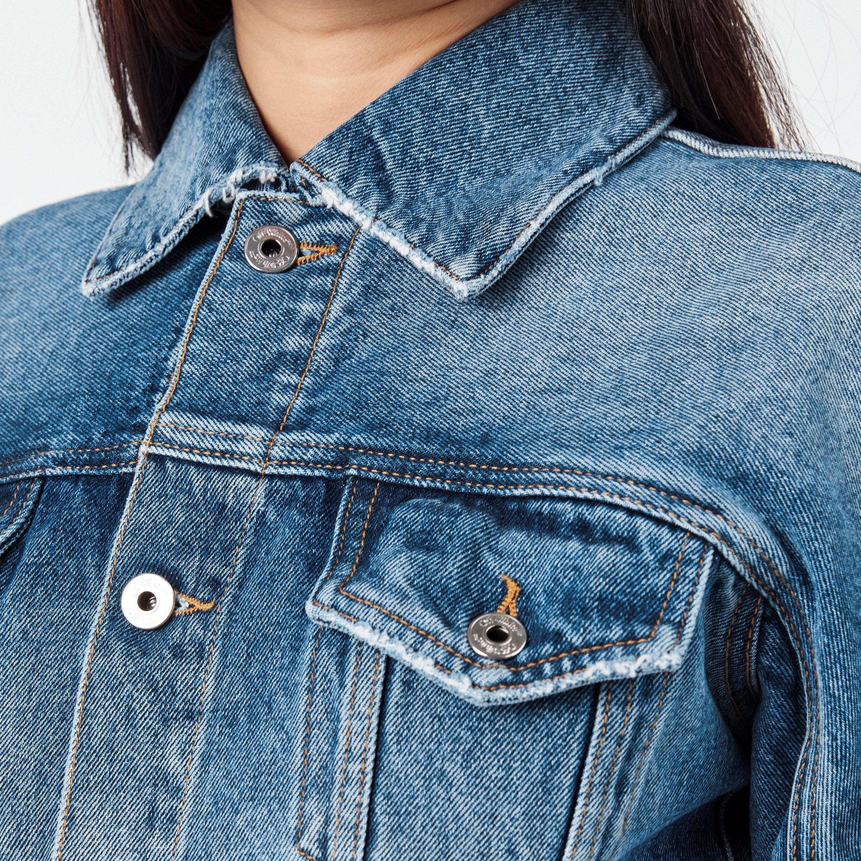 Blue - Off White - Women's Knitted Dress - 5