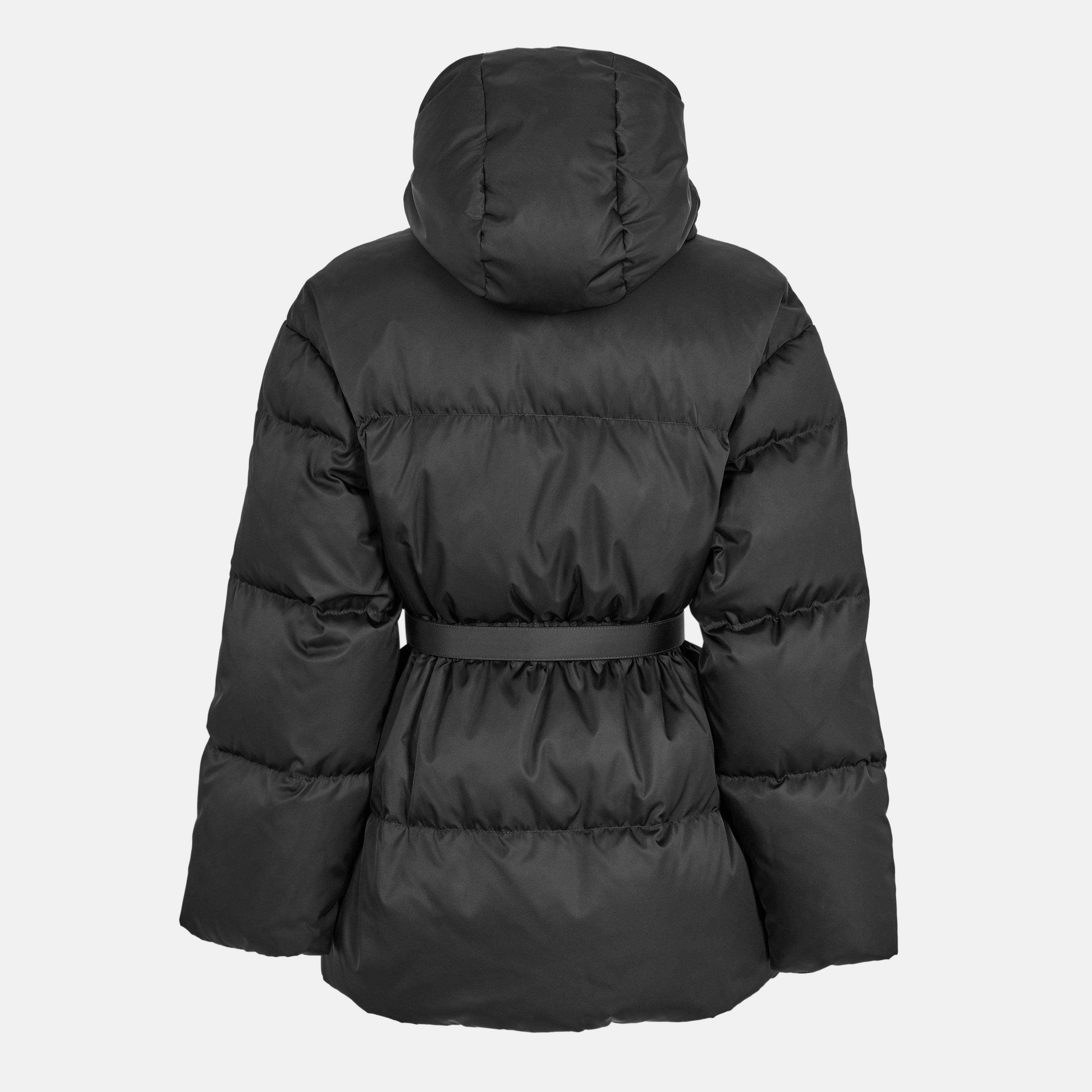 Nero - Prada - Women's Re-Nylon Belted Hooded Short Puffer Jacket - 2