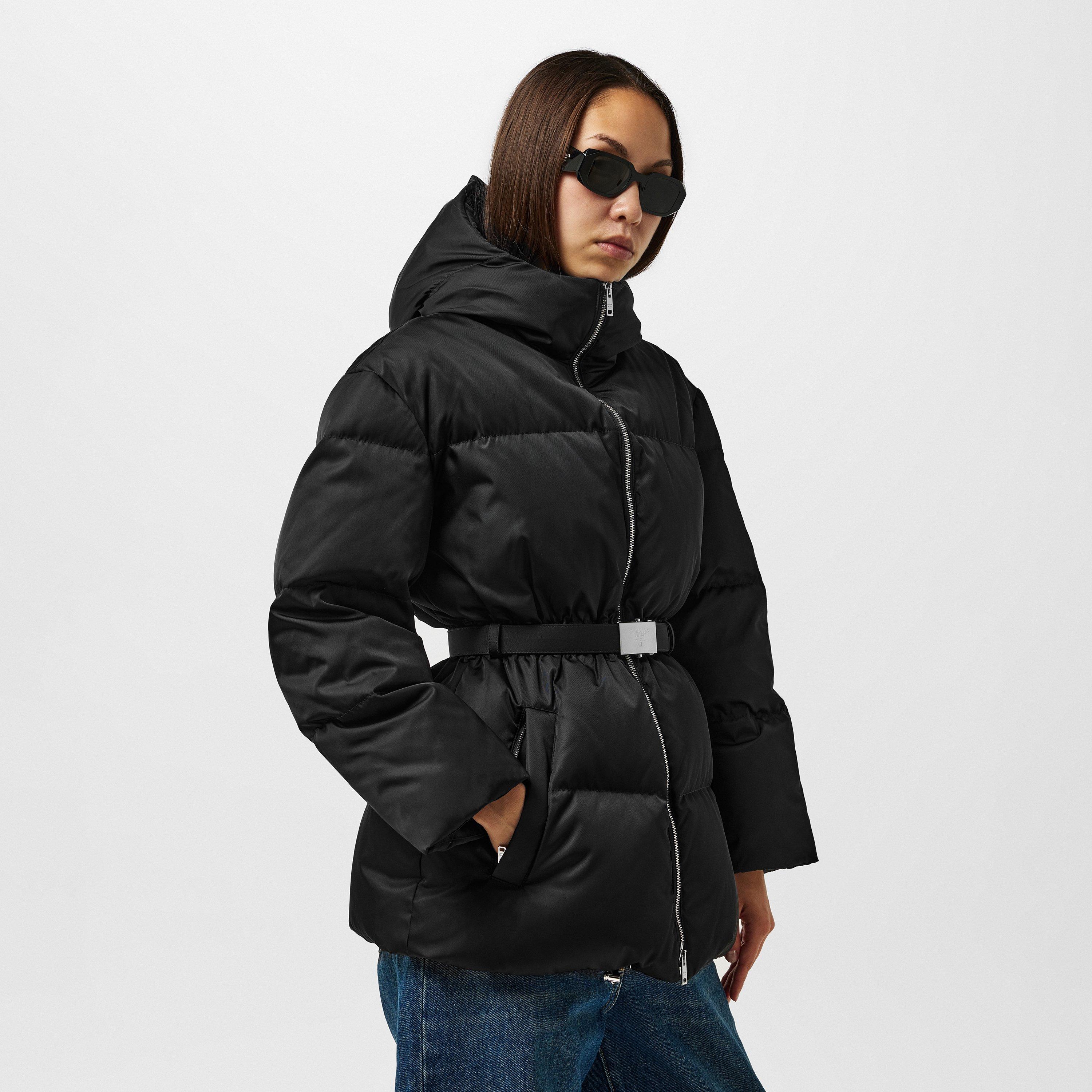 Nero - Prada - Women's Re-Nylon Belted Hooded Short Puffer Jacket - 3