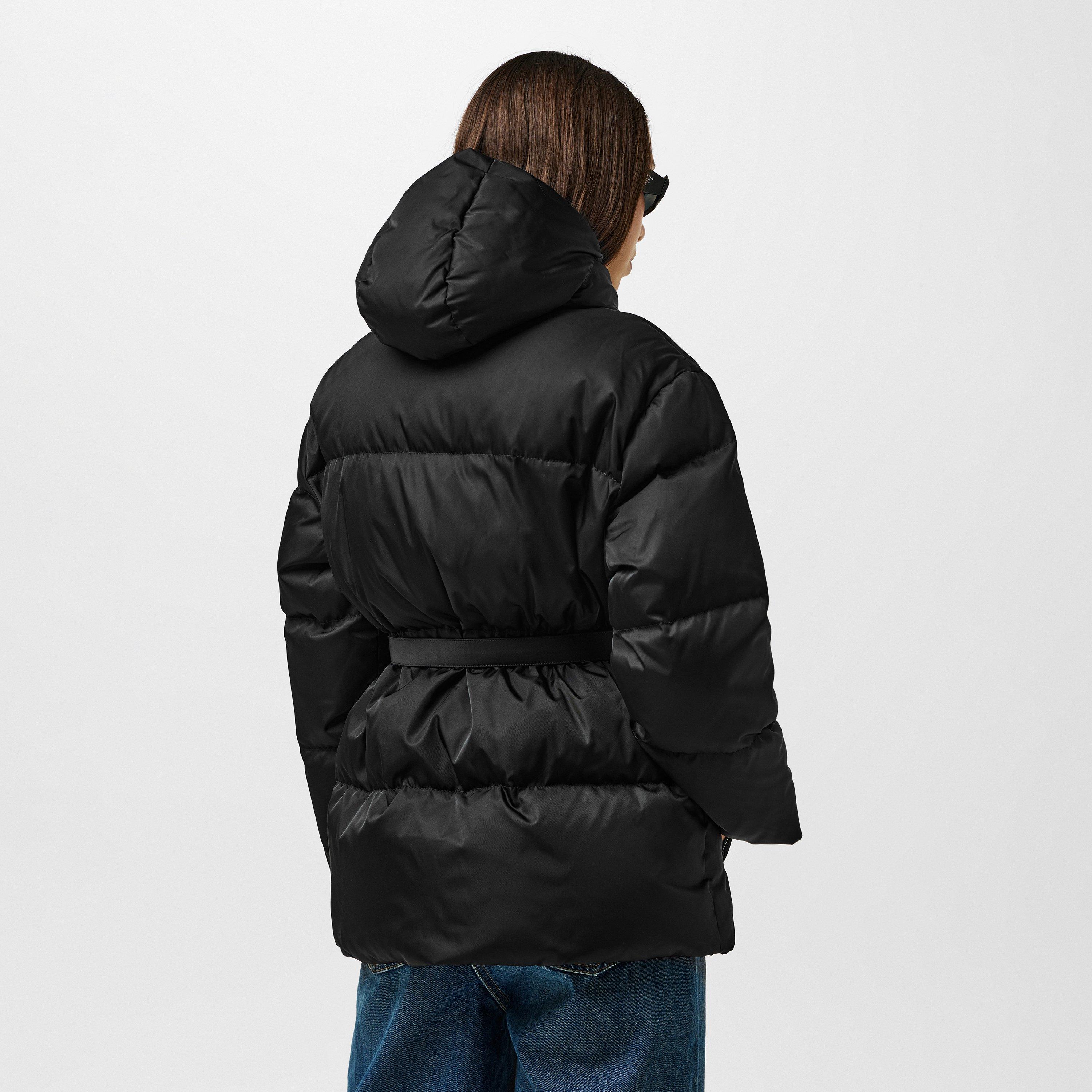 Nero - Prada - Women's Re-Nylon Belted Hooded Short Puffer Jacket - 4