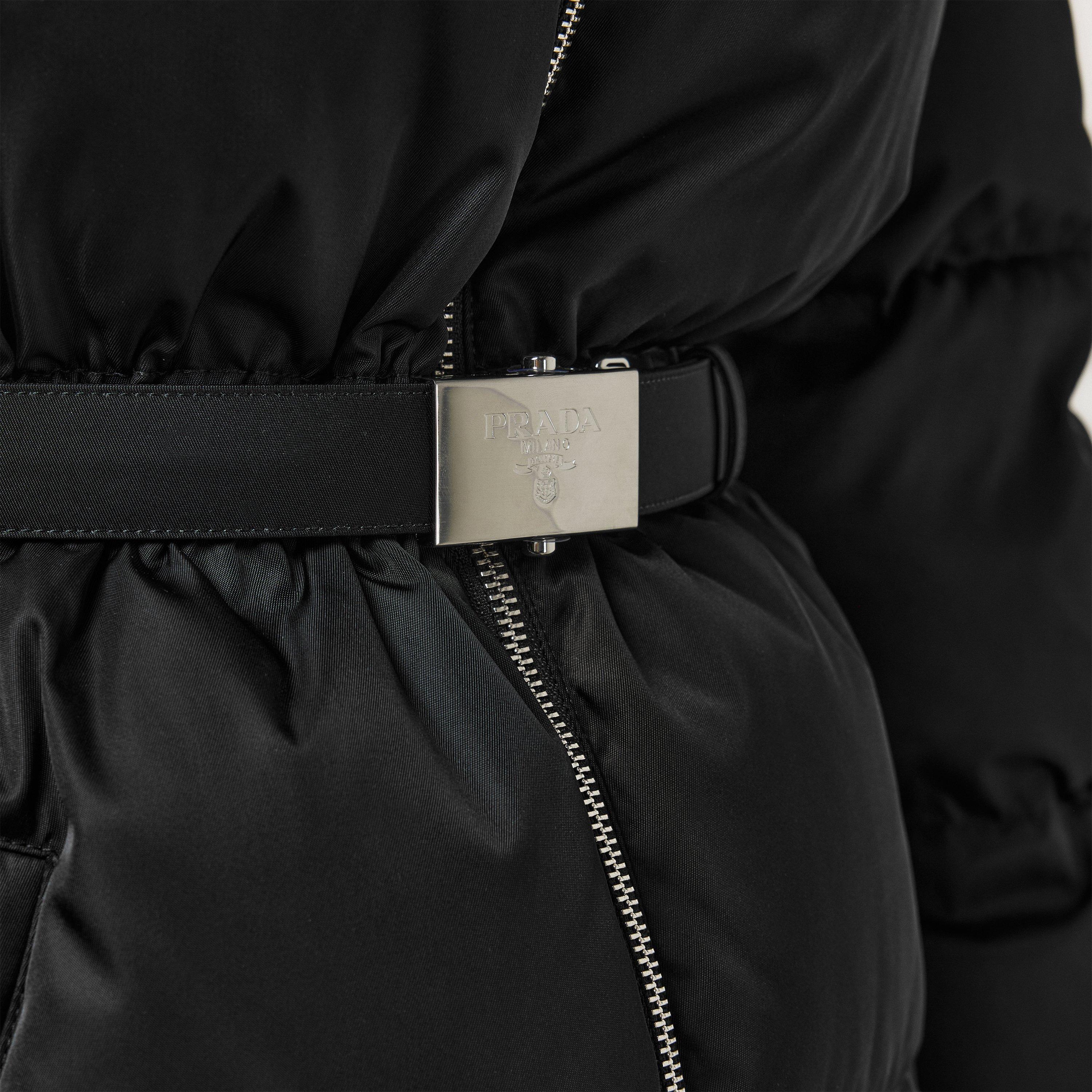 Nero - Prada - Women's Re-Nylon Belted Hooded Short Puffer Jacket - 5