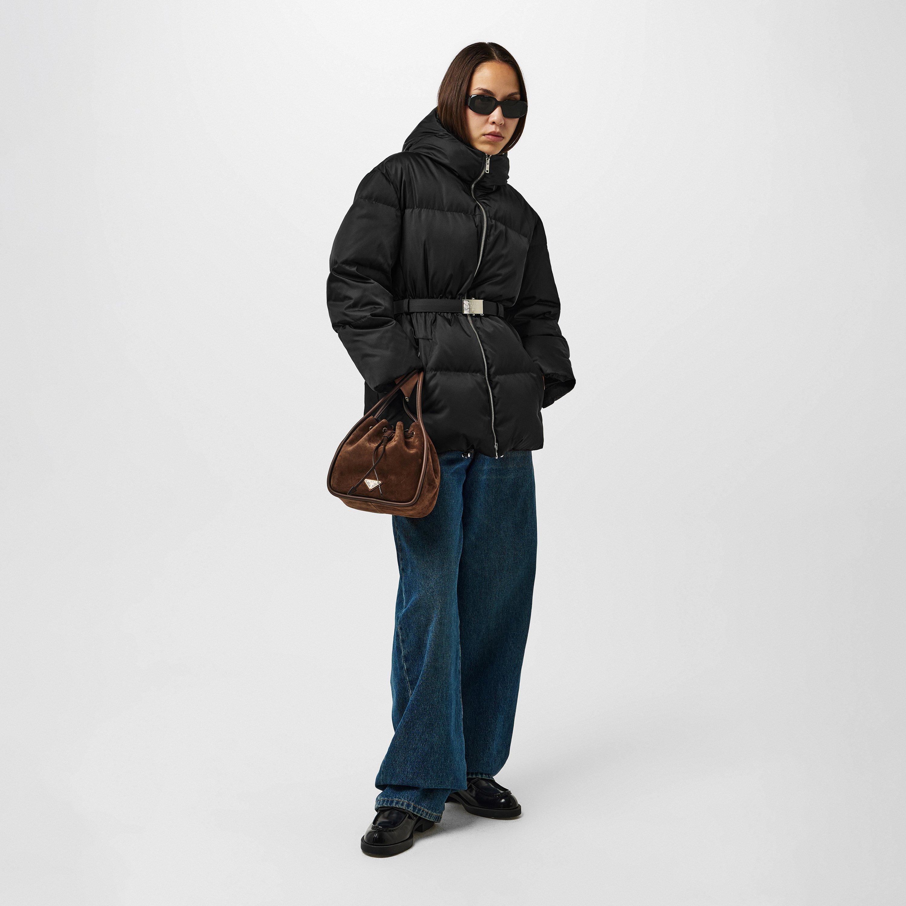 Nero - Prada - Women's Re-Nylon Belted Hooded Short Puffer Jacket - 6