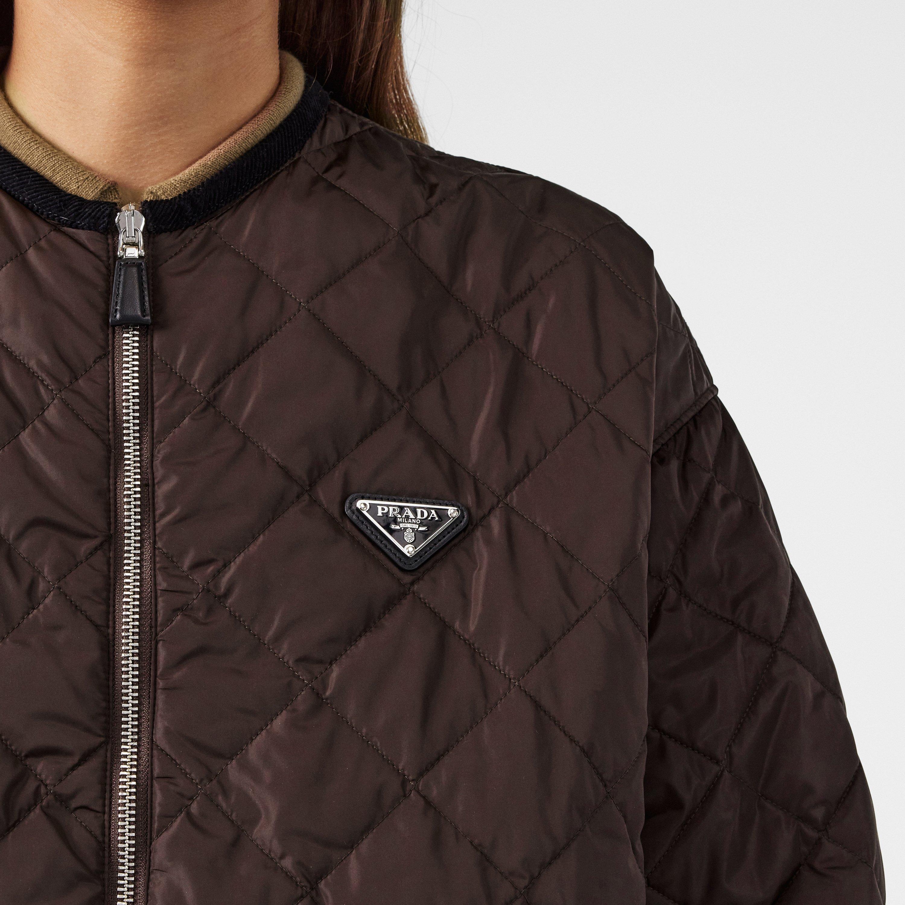 Dark Brown - Prada - Women's Quilted Structured Fit Quilted Jacket - 5