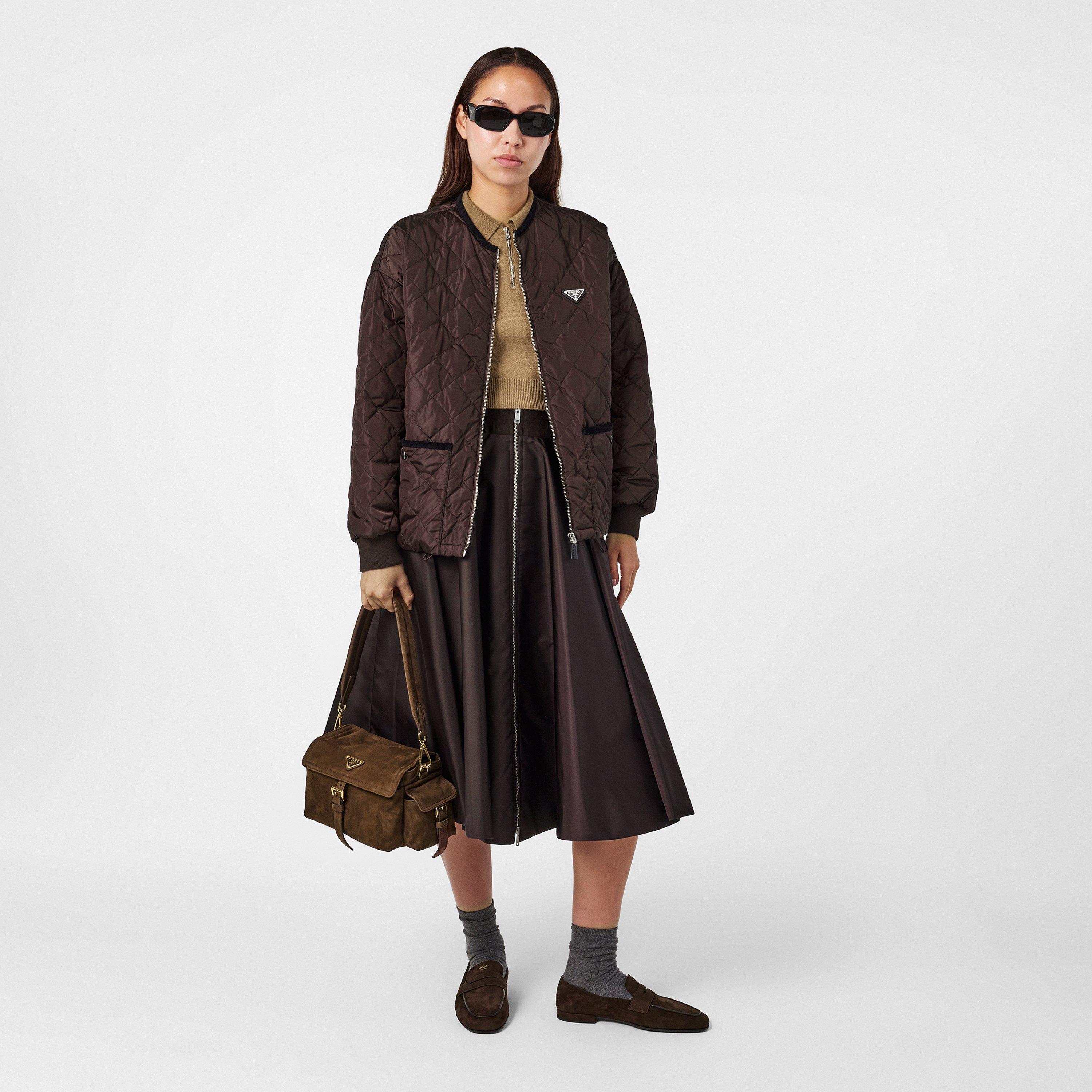 Dark Brown - Prada - Women's Quilted Structured Fit Quilted Jacket - 6