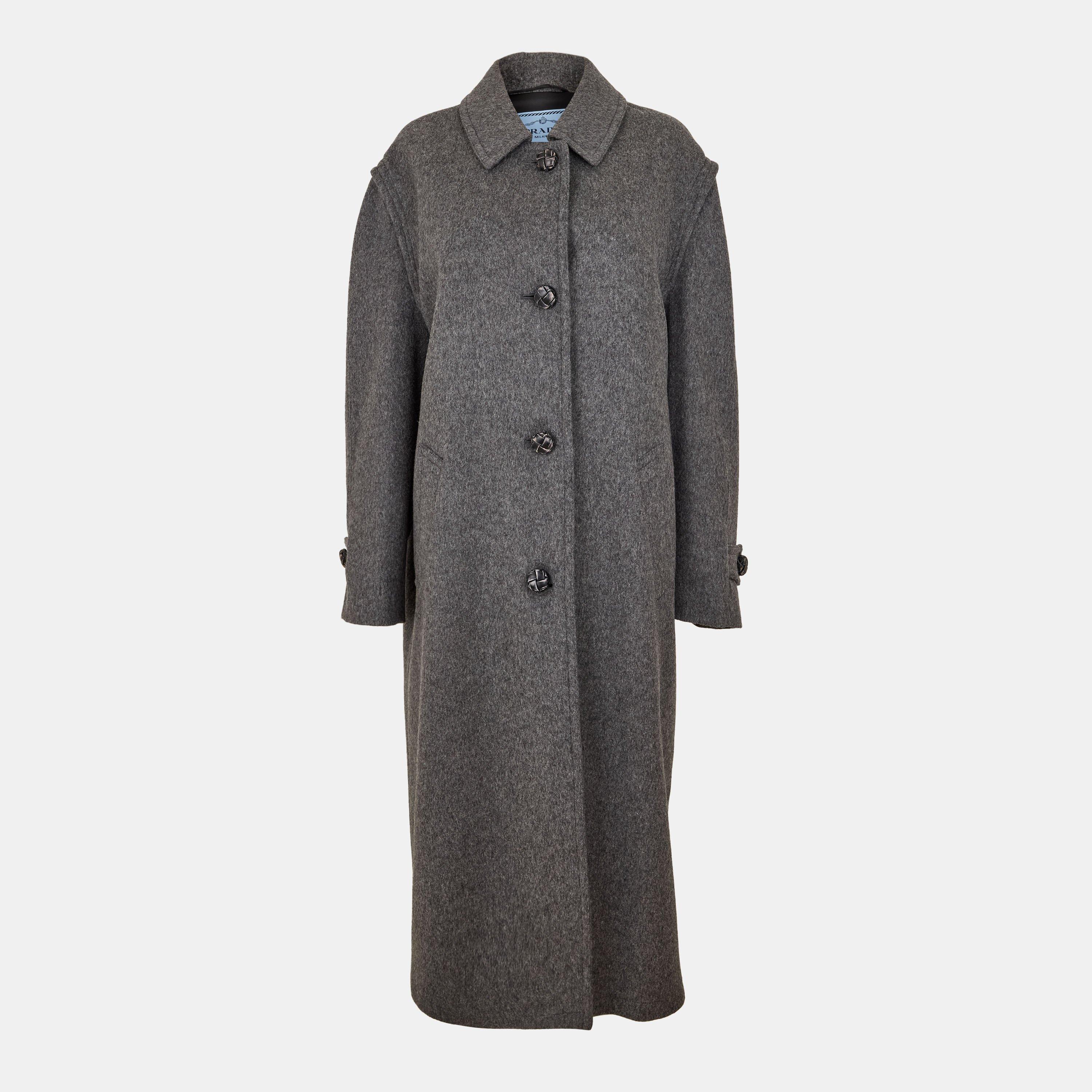 Prada Women's Structured Overcoat - Ardesia - Size 42 (UK 10)