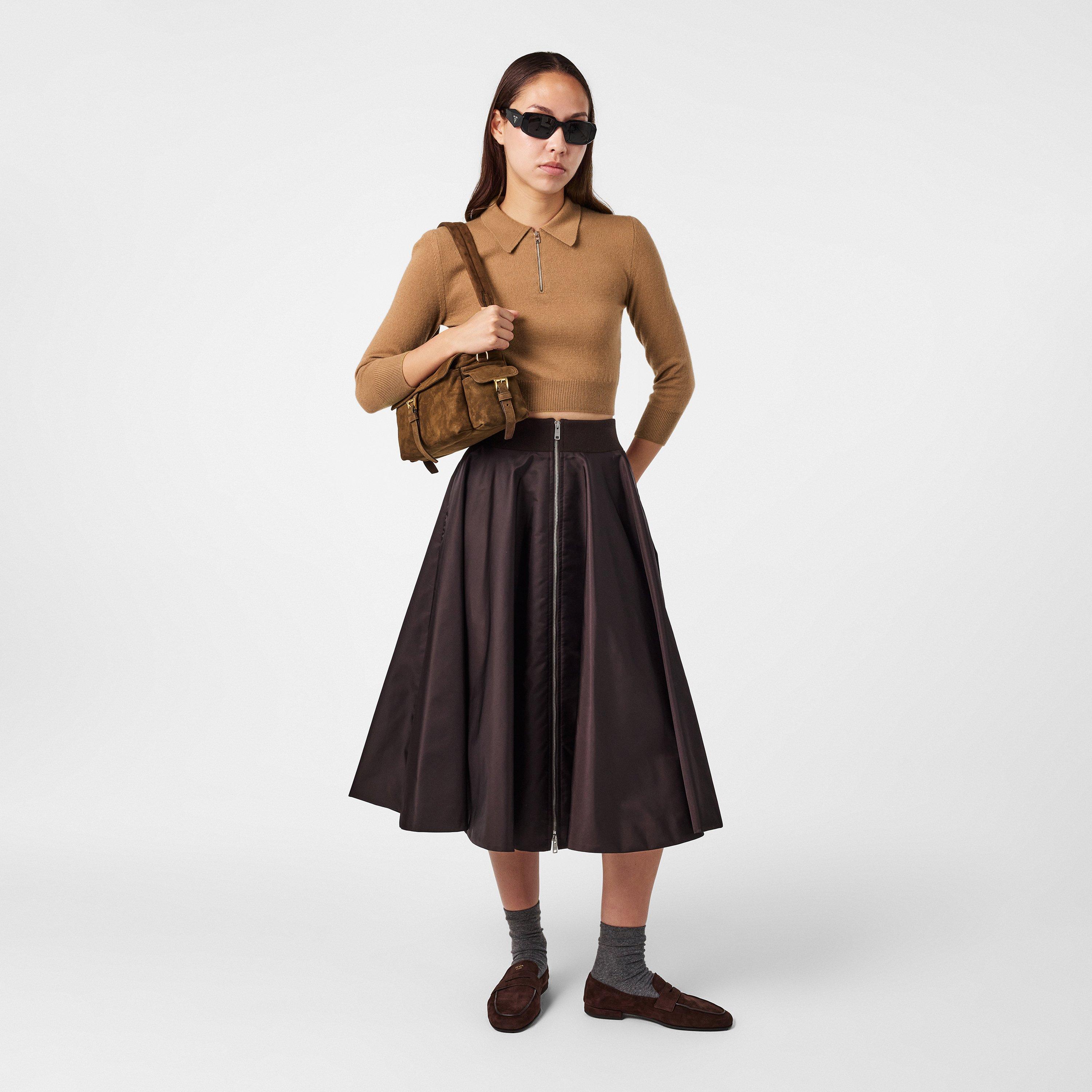 Camello - Prada - Women's Quarter Zip Fleece Top - 6