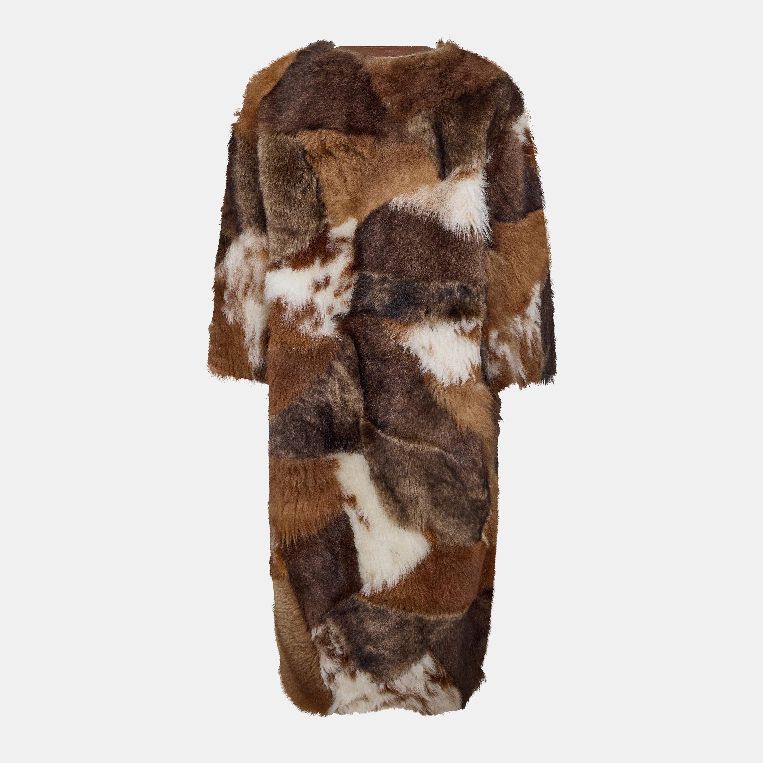 Multicolour - Prada - Women's Patchwork Textured Insulated Shearling Jacket - 2