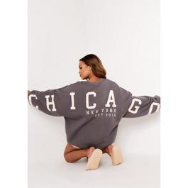 Missy Empire ME Remi Chicago Oversized Sweatshirt