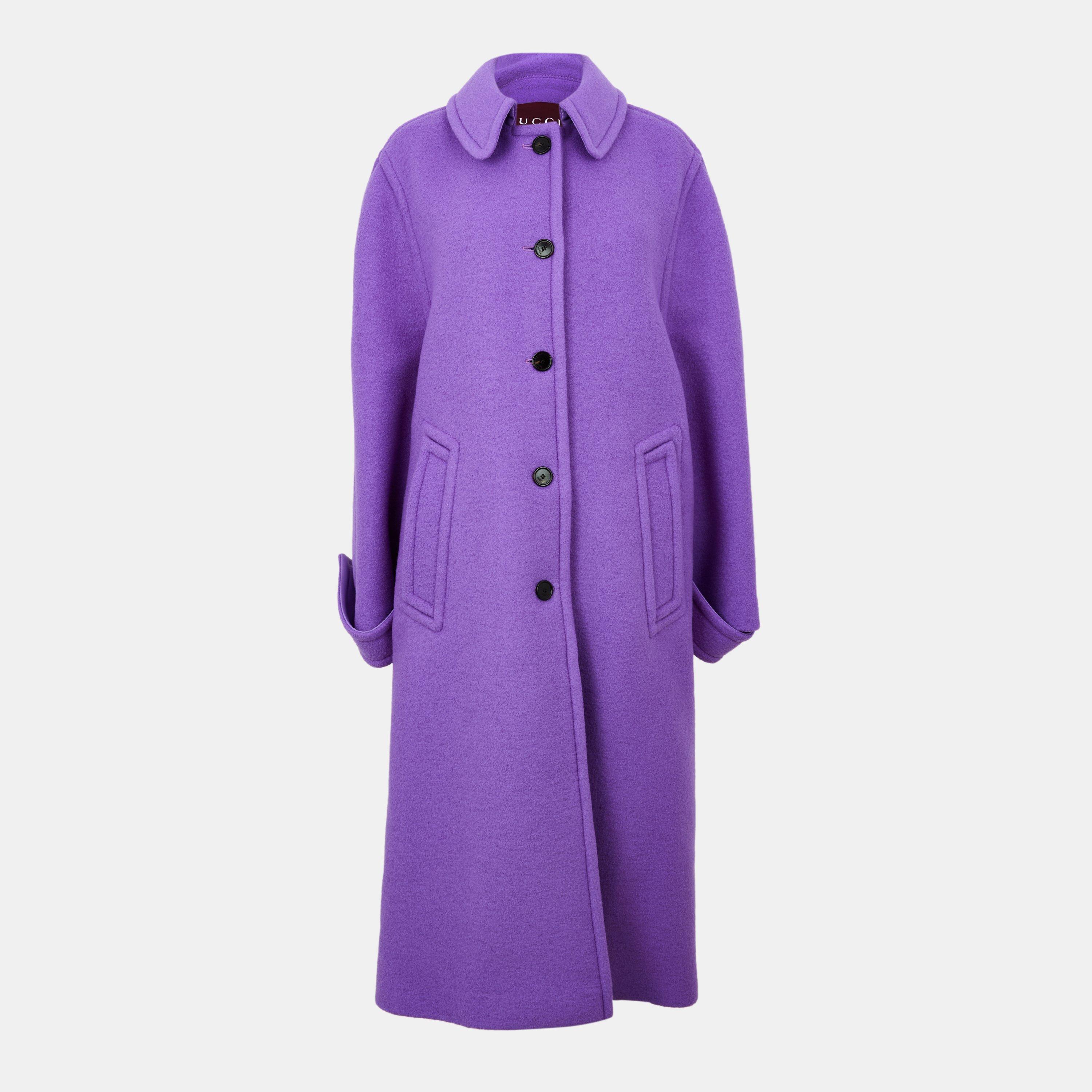 Magic Purple - Gucci - Women's Wool Overcoat - 1