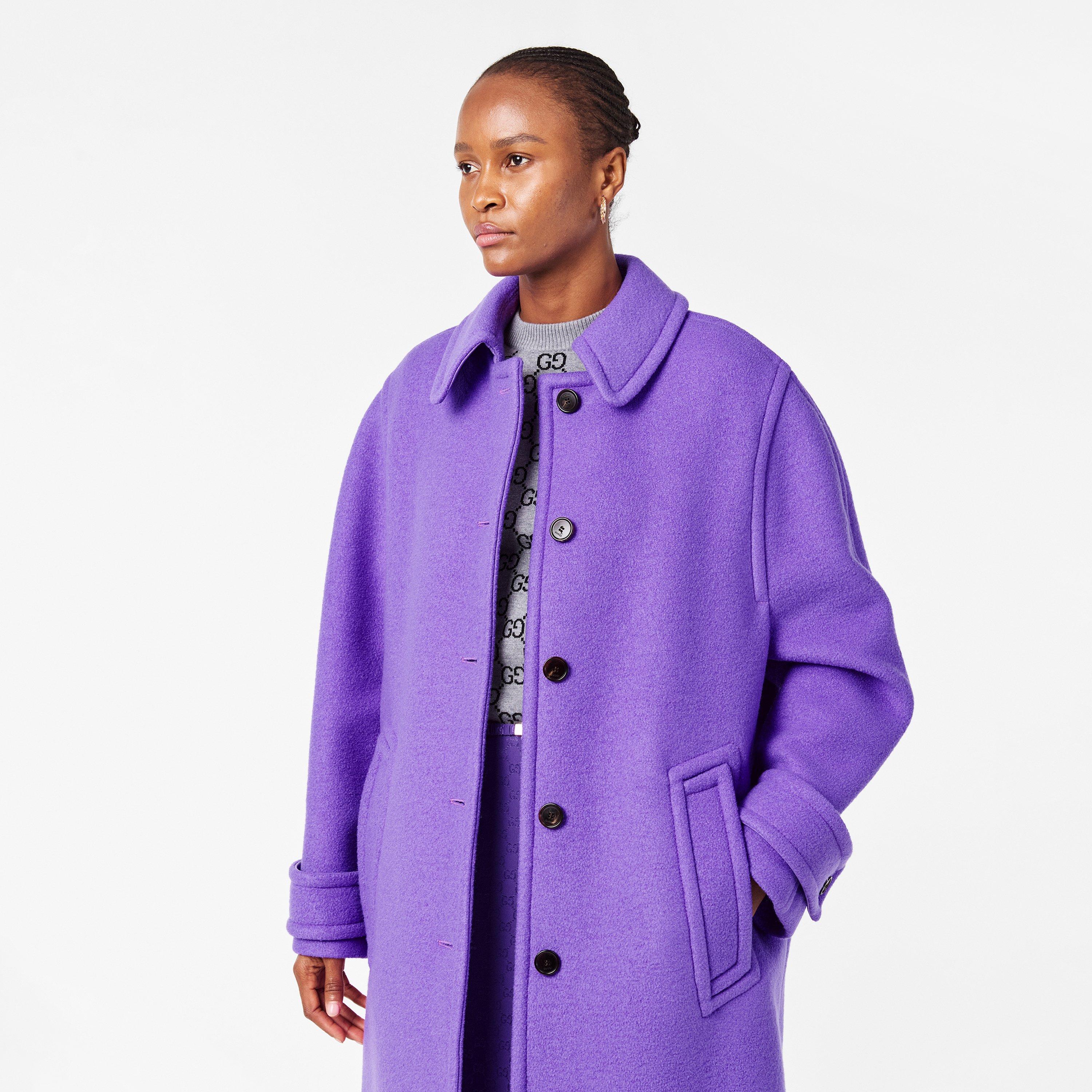 Magic Purple - Gucci - Women's Wool Overcoat - 3