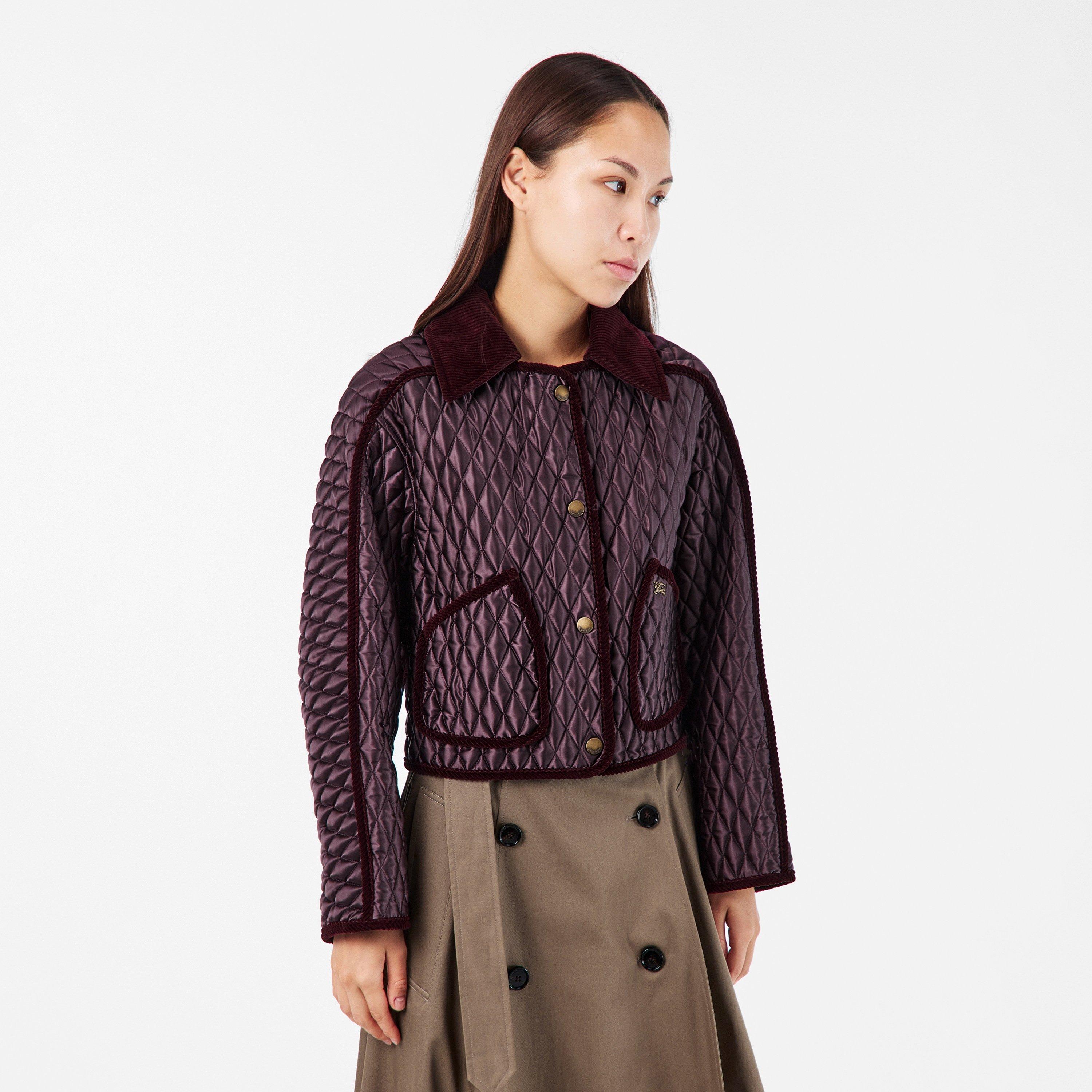 MAHOGANY - Burberry - Women's Floriston Diamond-Quilted Structured Quilted Jacket - 3