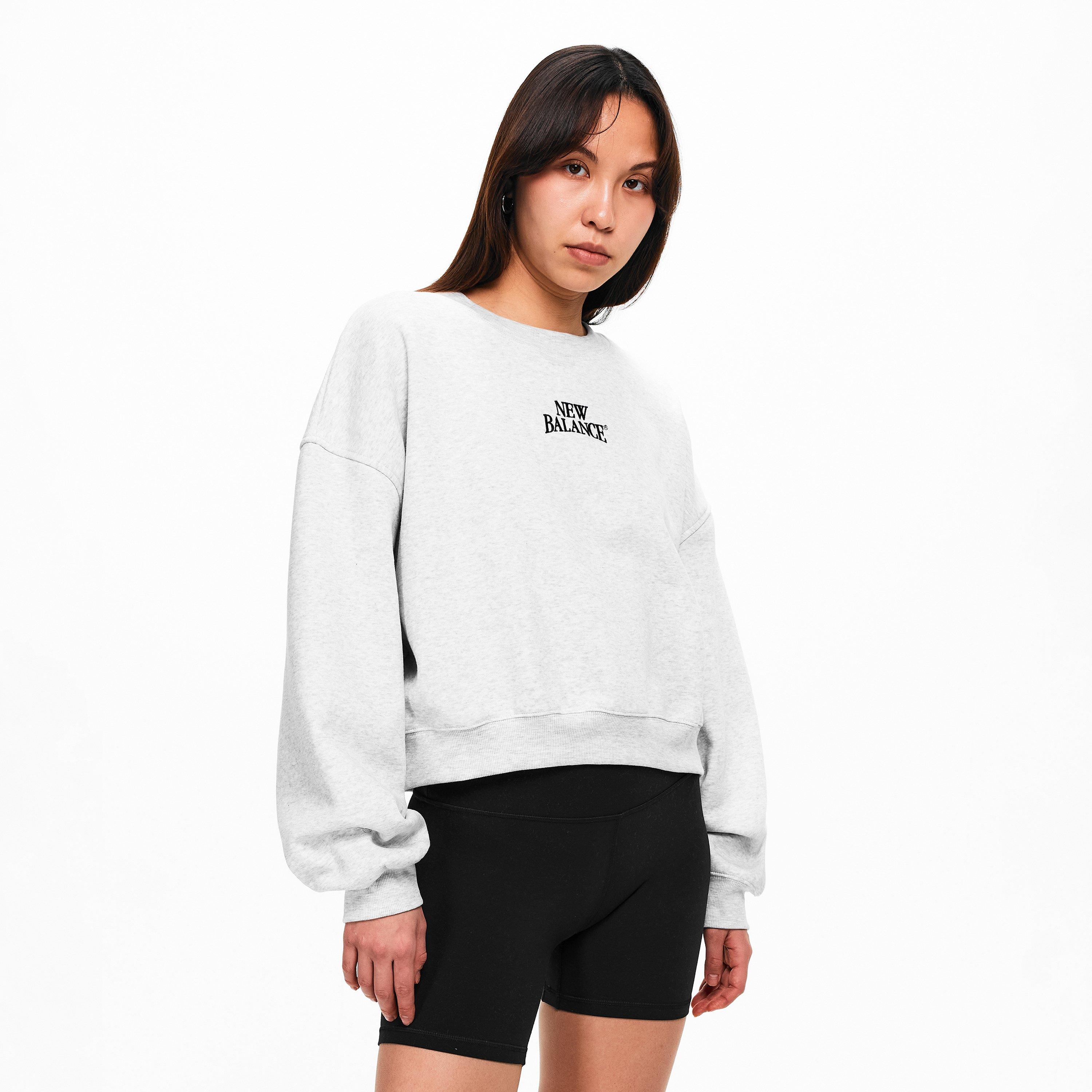 Light Grey - New Balance - Women's NBLS Heritage Crew Sweatshirt - 3