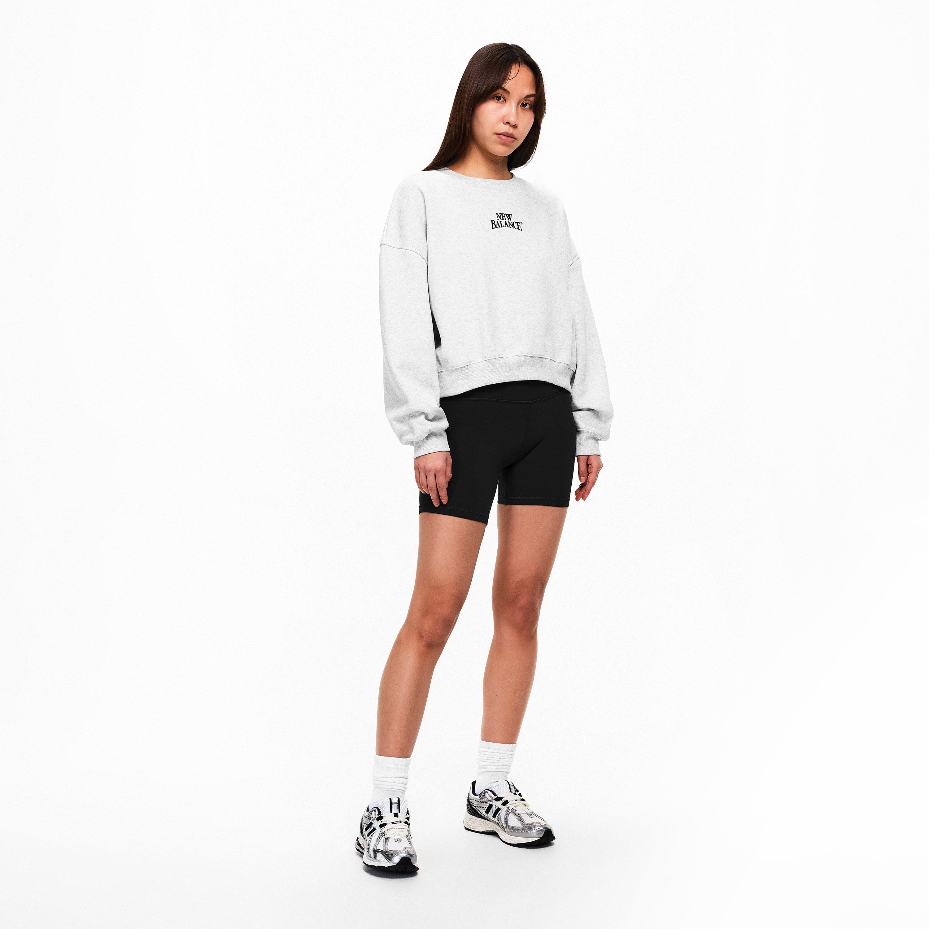 Light Grey - New Balance - Women's NBLS Heritage Crew Sweatshirt - 5