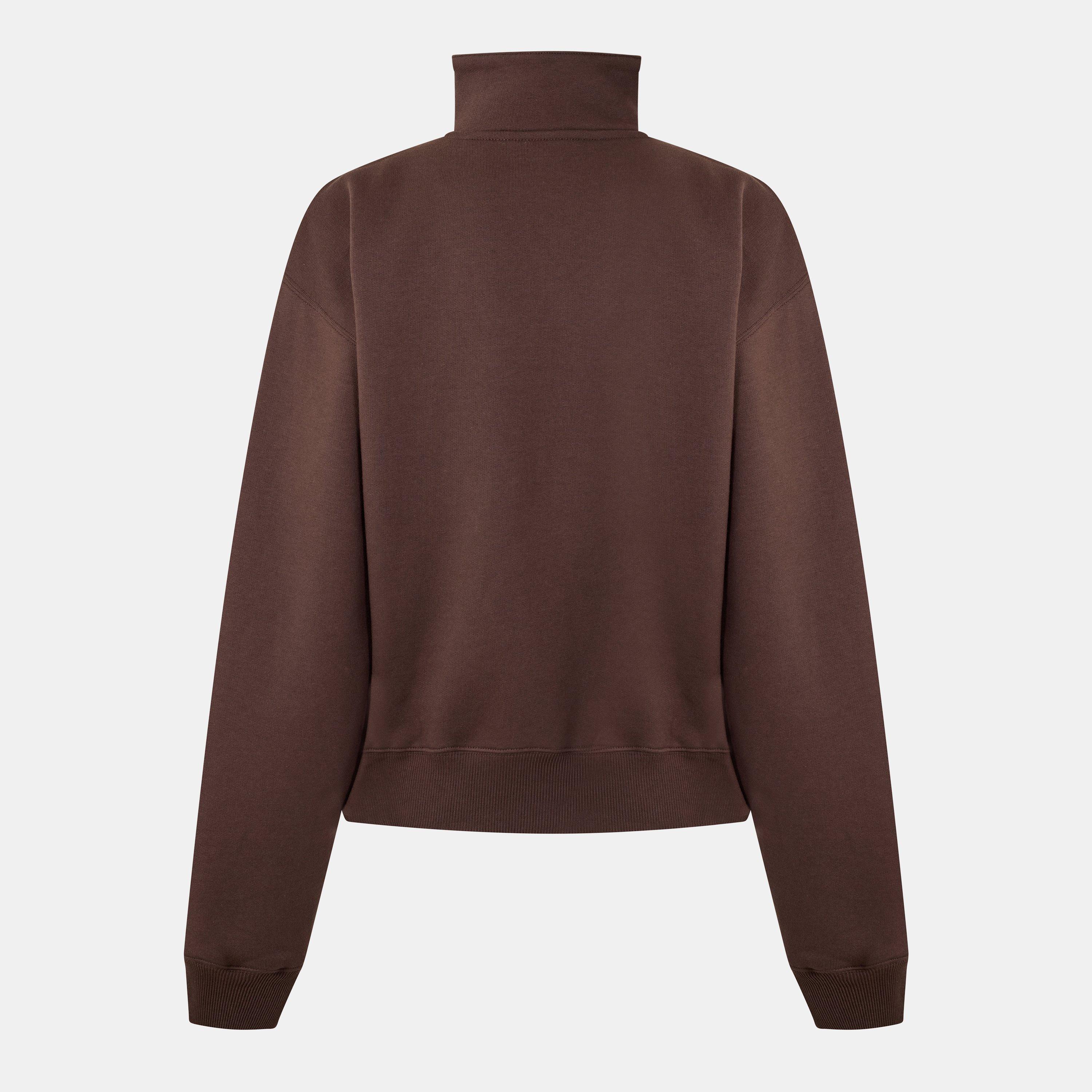 Dark Brown - Jacquemus - Women's quarter Zip Fleece Top - 2