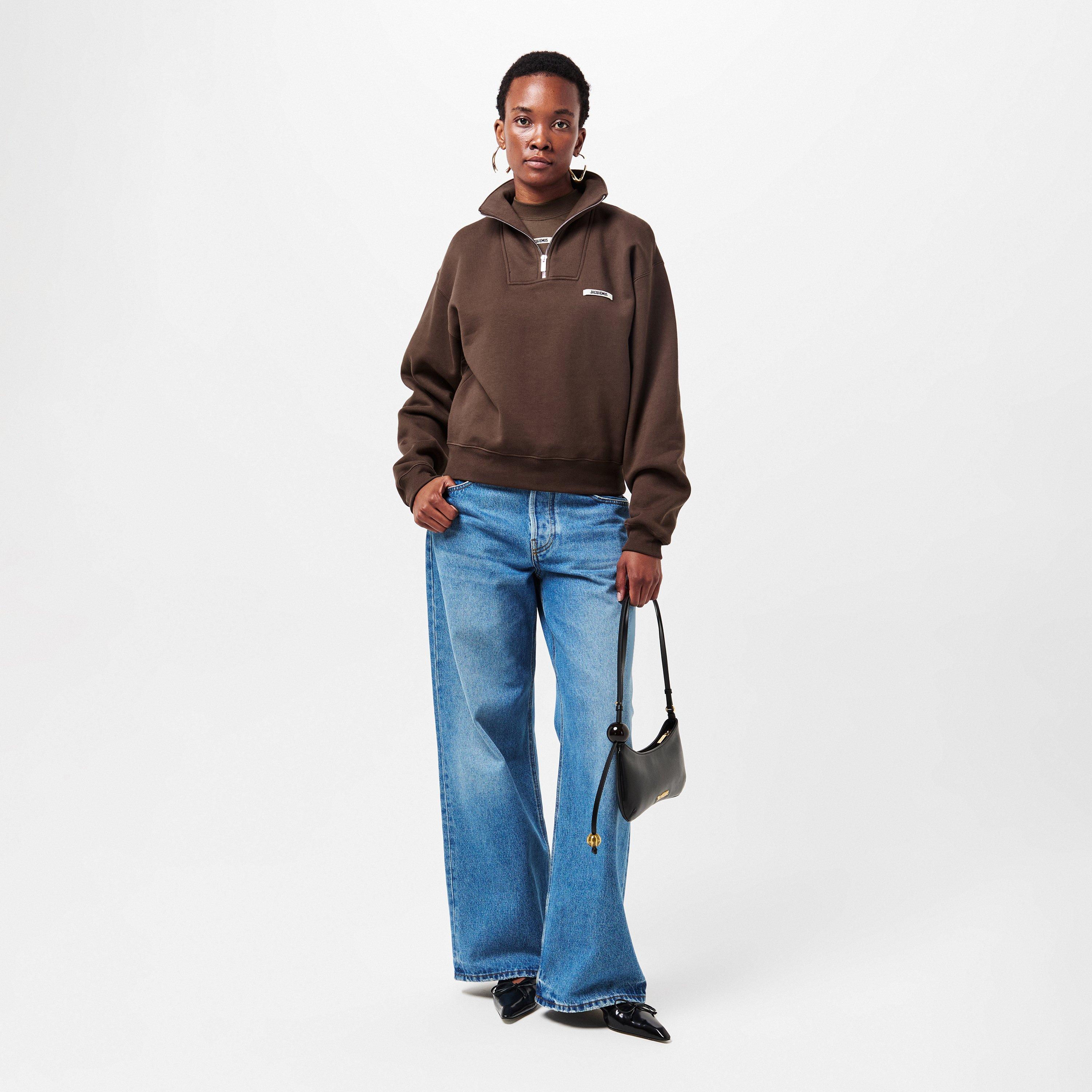 Dark Brown - Jacquemus - Women's quarter Zip Fleece Top - 6