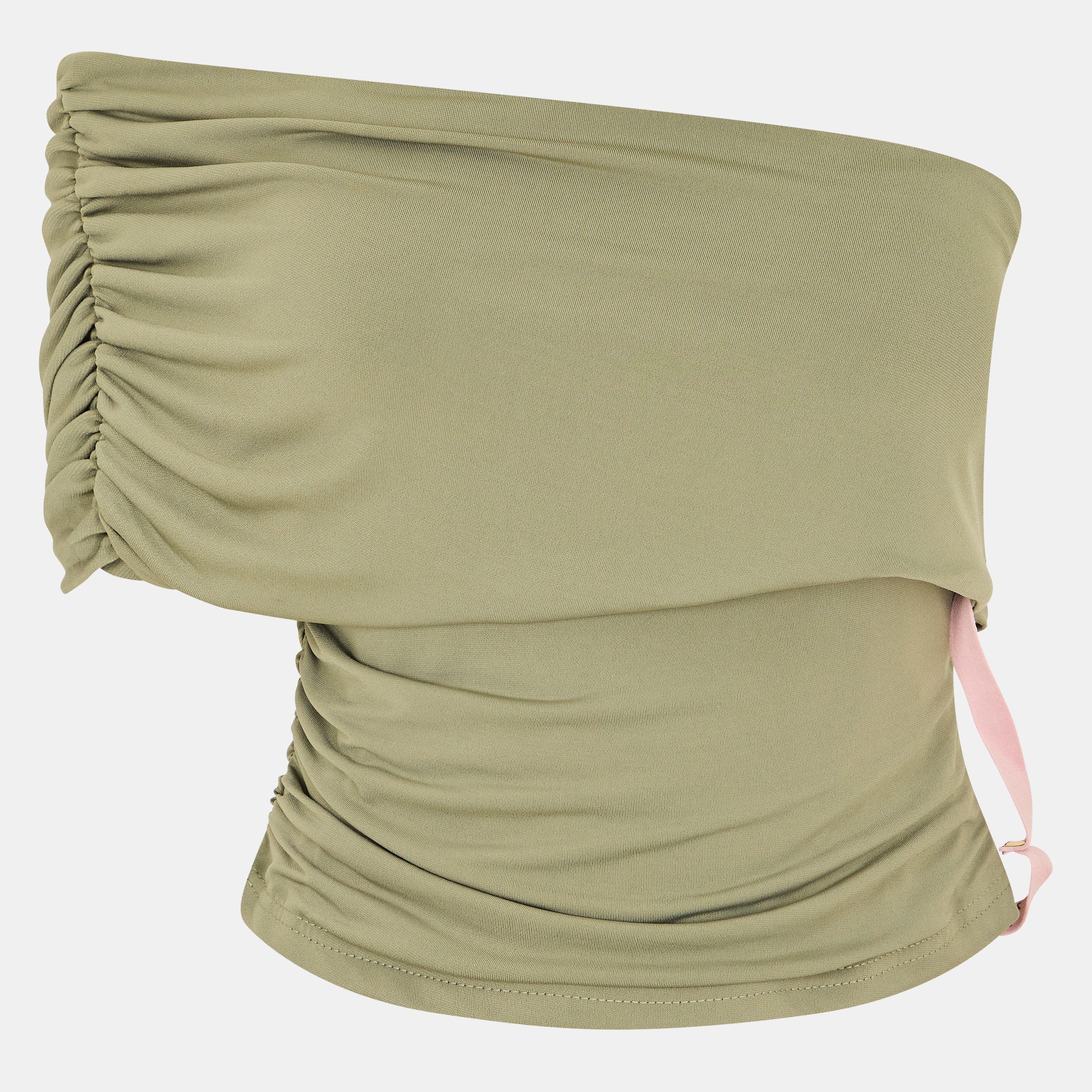 AX Paris One Shoulder Bardot Ruched Side Crop Top