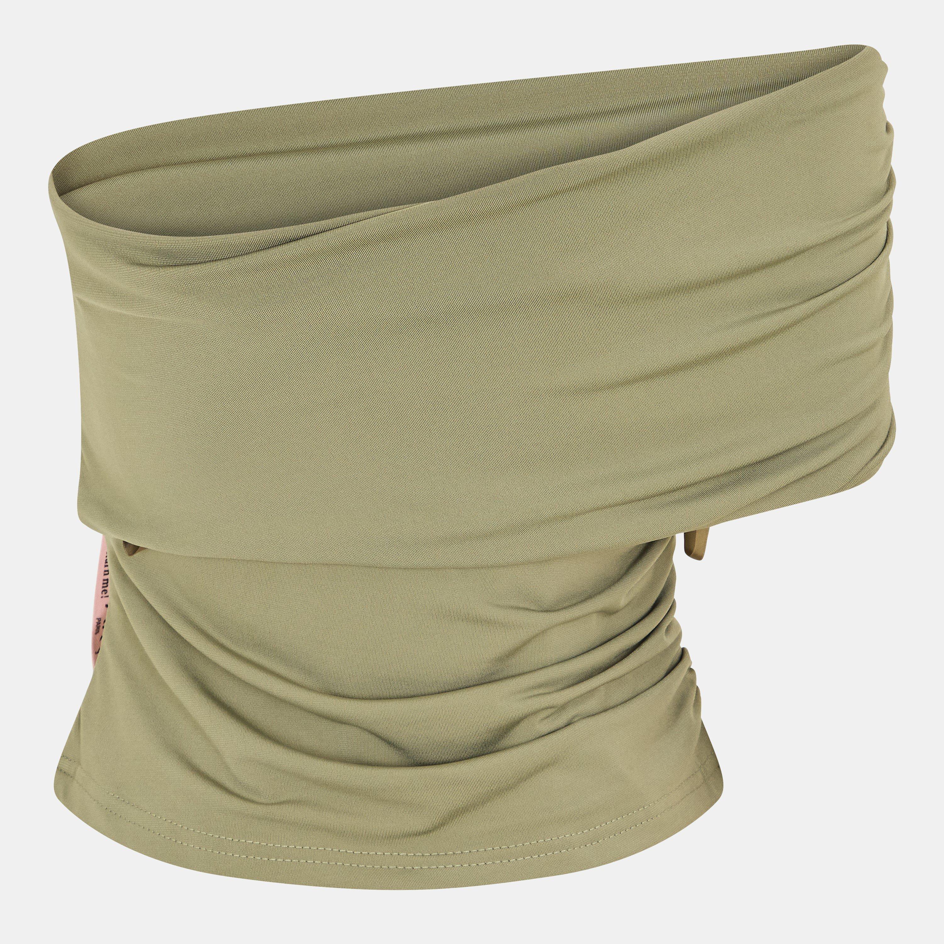 Stone - AX Paris - One Shoulder Bardot Ruched Side Crop Top - 2