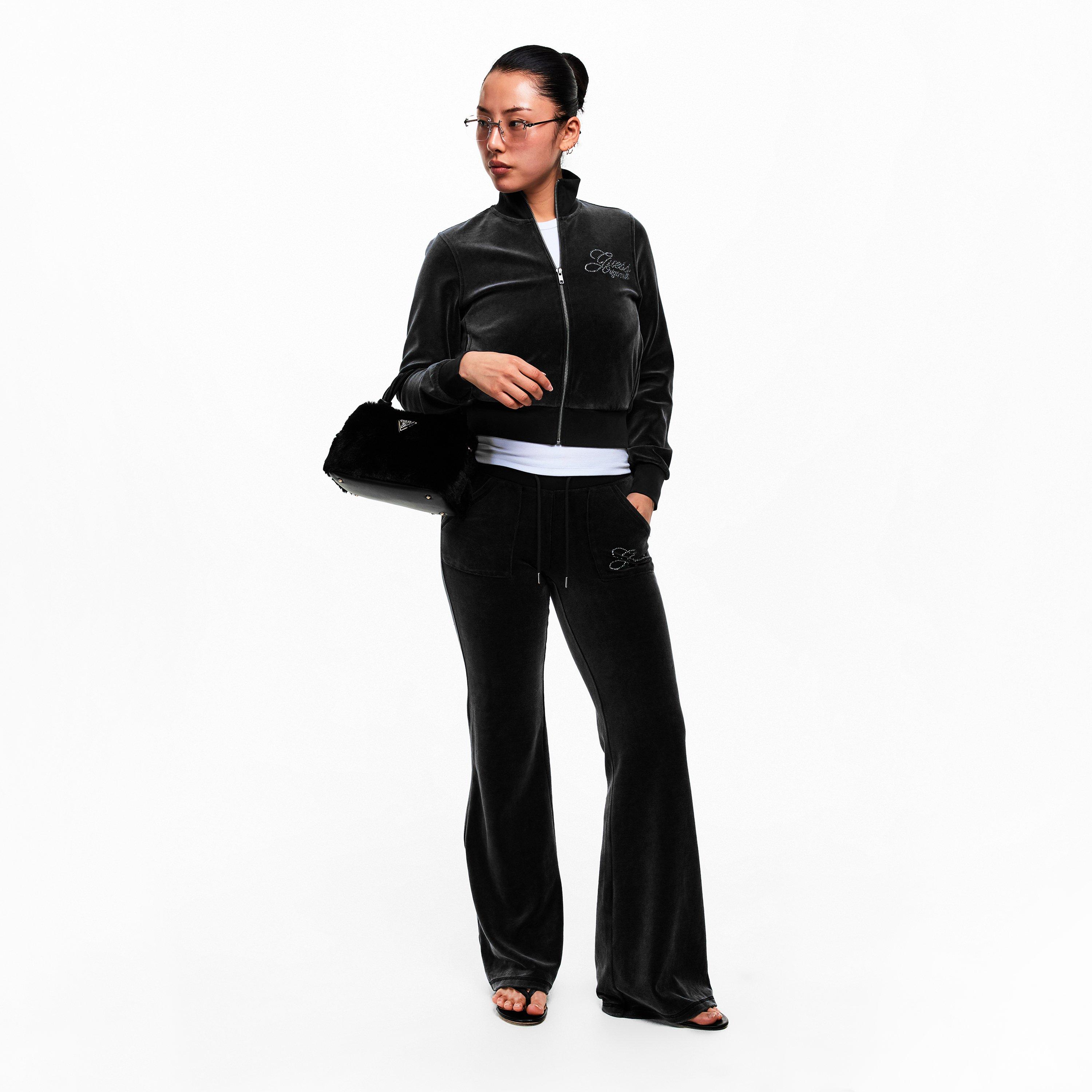 Jet BLACK - Guess - Women's Velour Tracksuit - 5