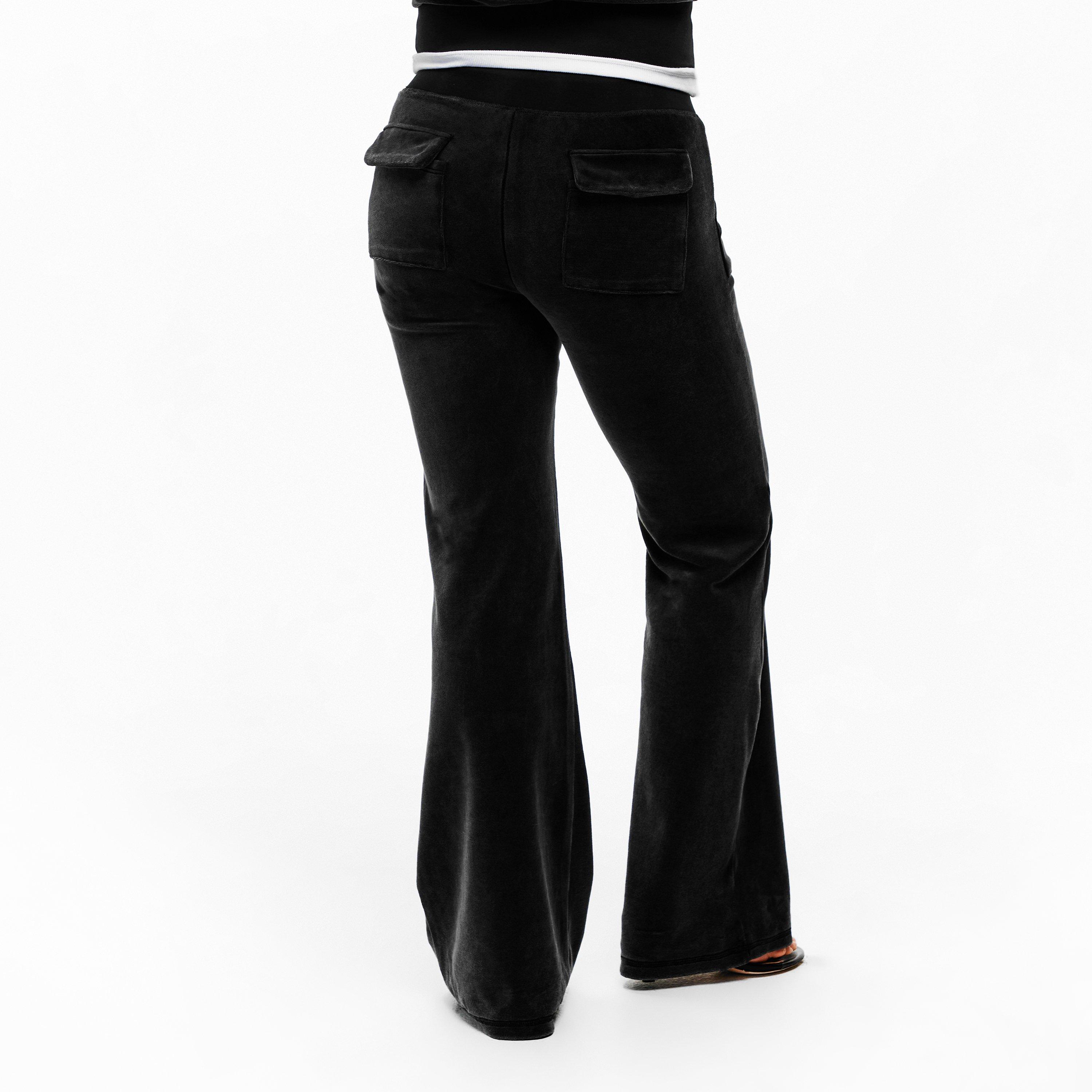 Jet Black - Guess - Women's Vel TrackFlare Velour Tracksuits - 3