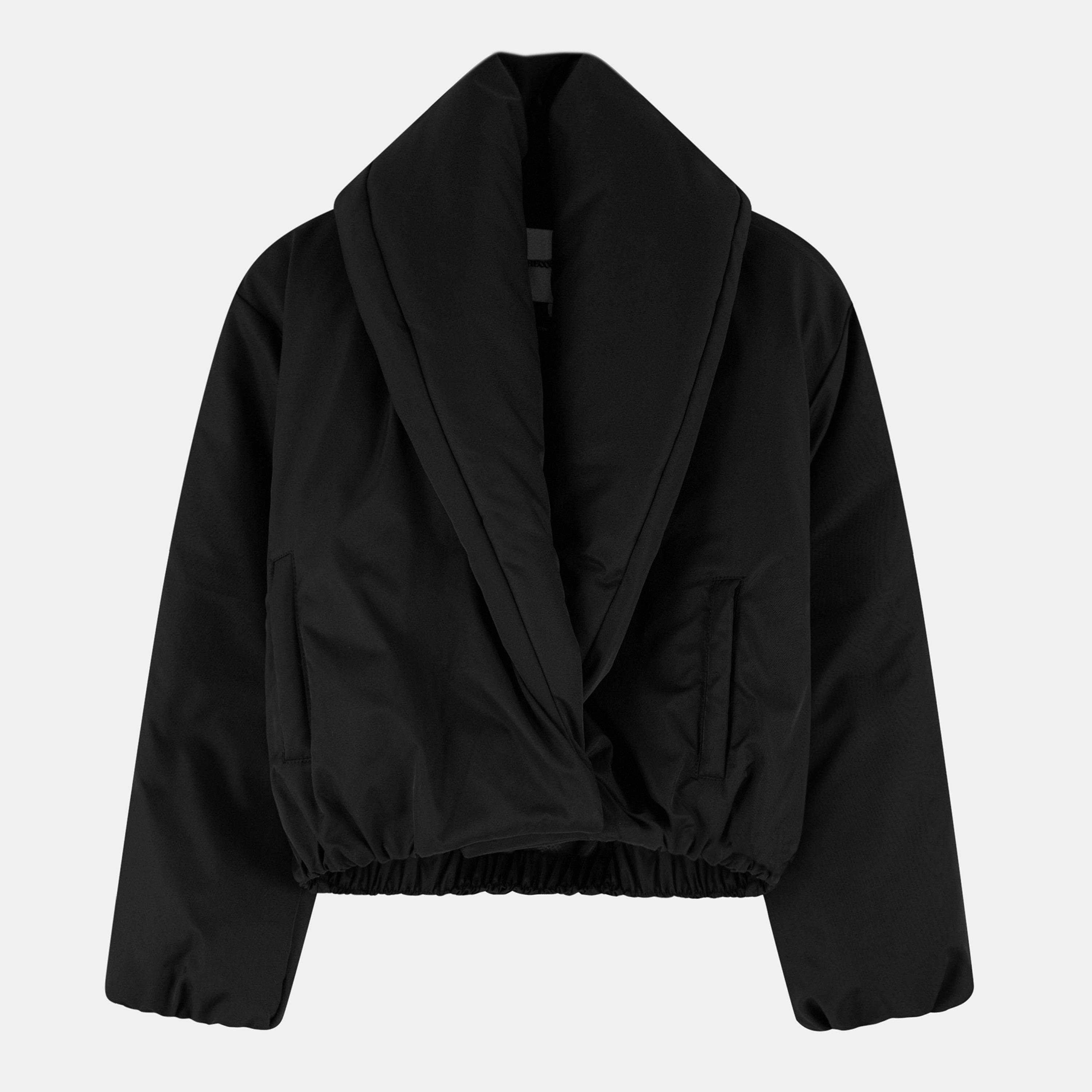 Black - The Couture Club - Womens Oversized Faux Fur Long Sleeve Bomber Jacket - 1