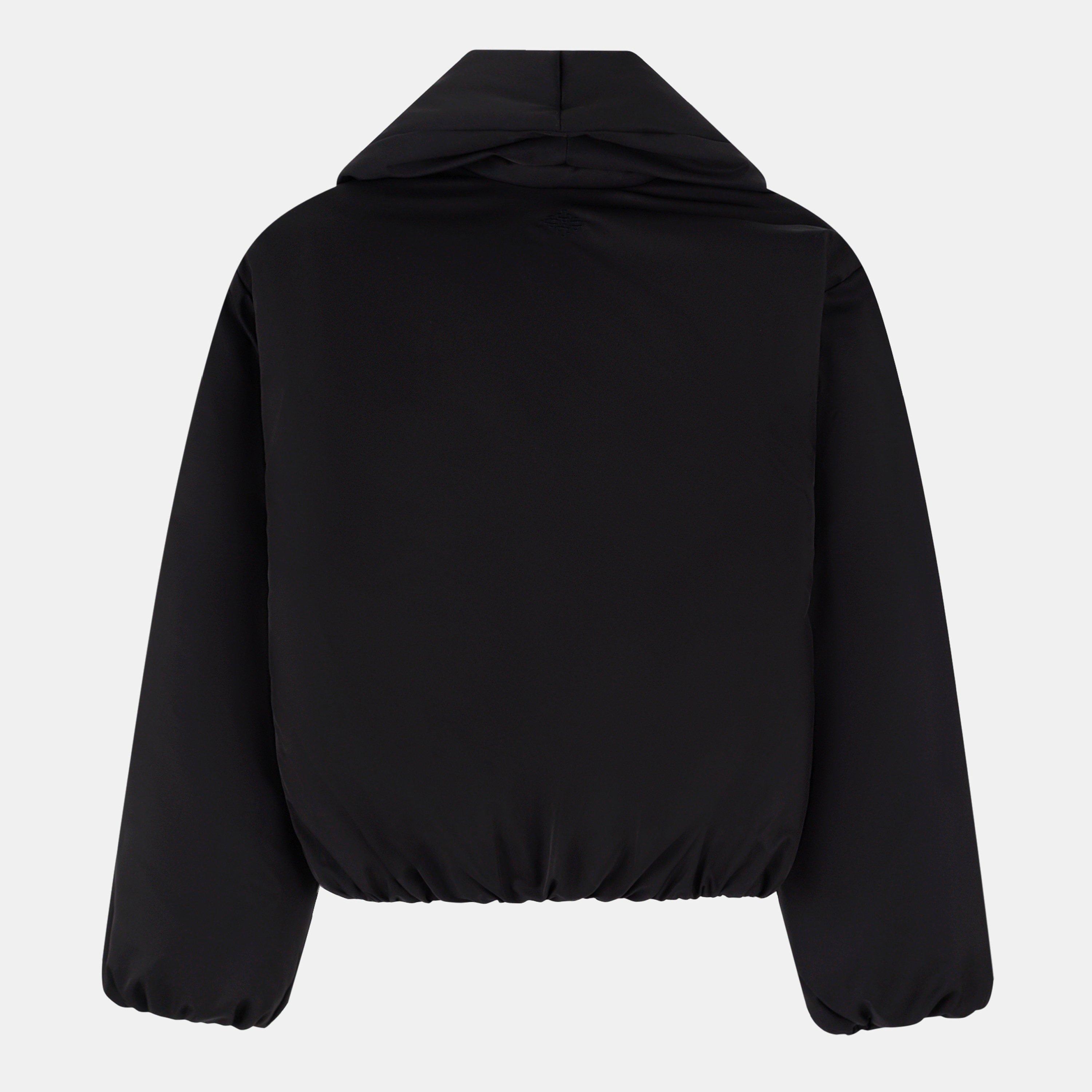 Black - The Couture Club - Women's Oversized Faux Fur Long Sleeve Bomber Jacket - 2