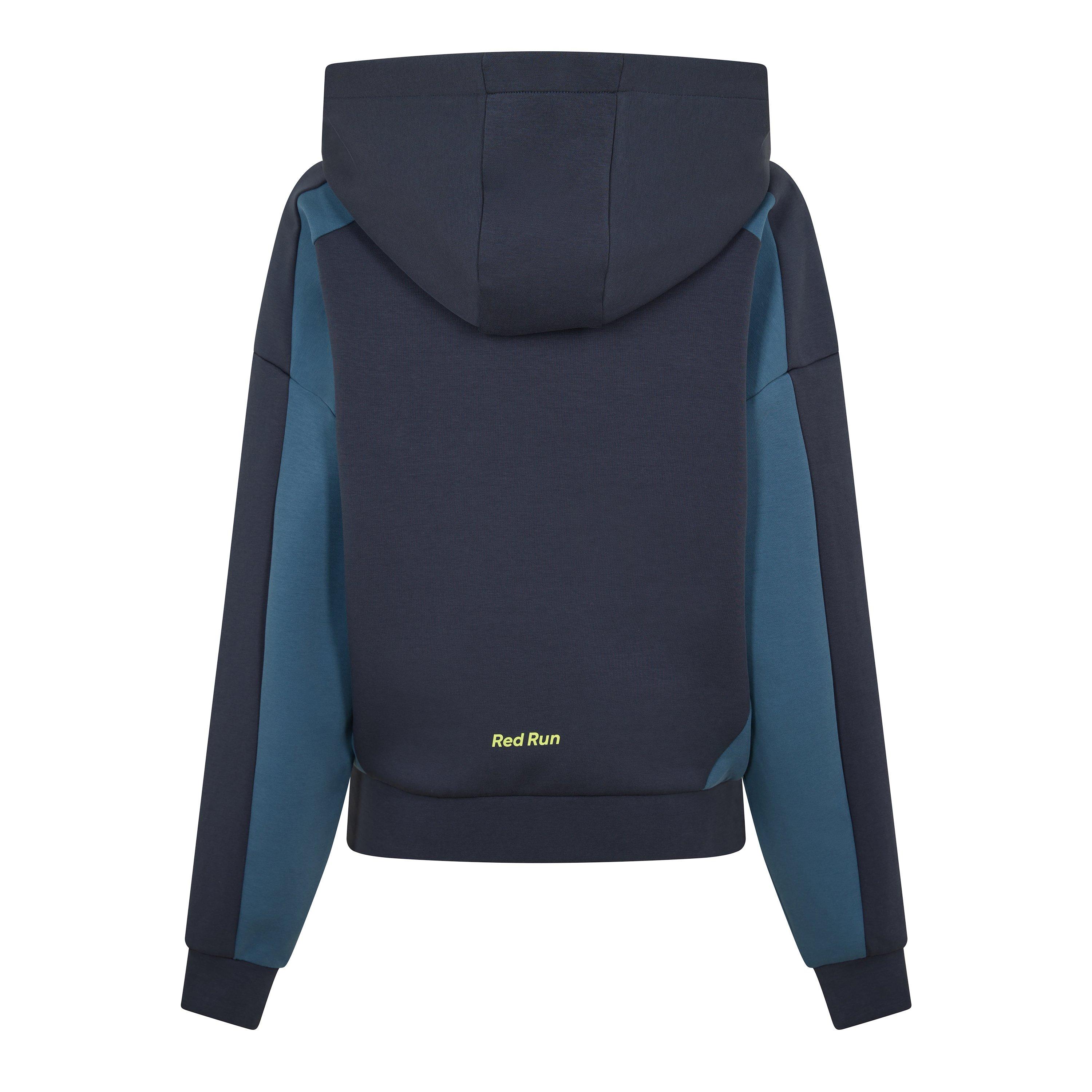 Charcoal - Red Run - Womens Block Hoodie - 2