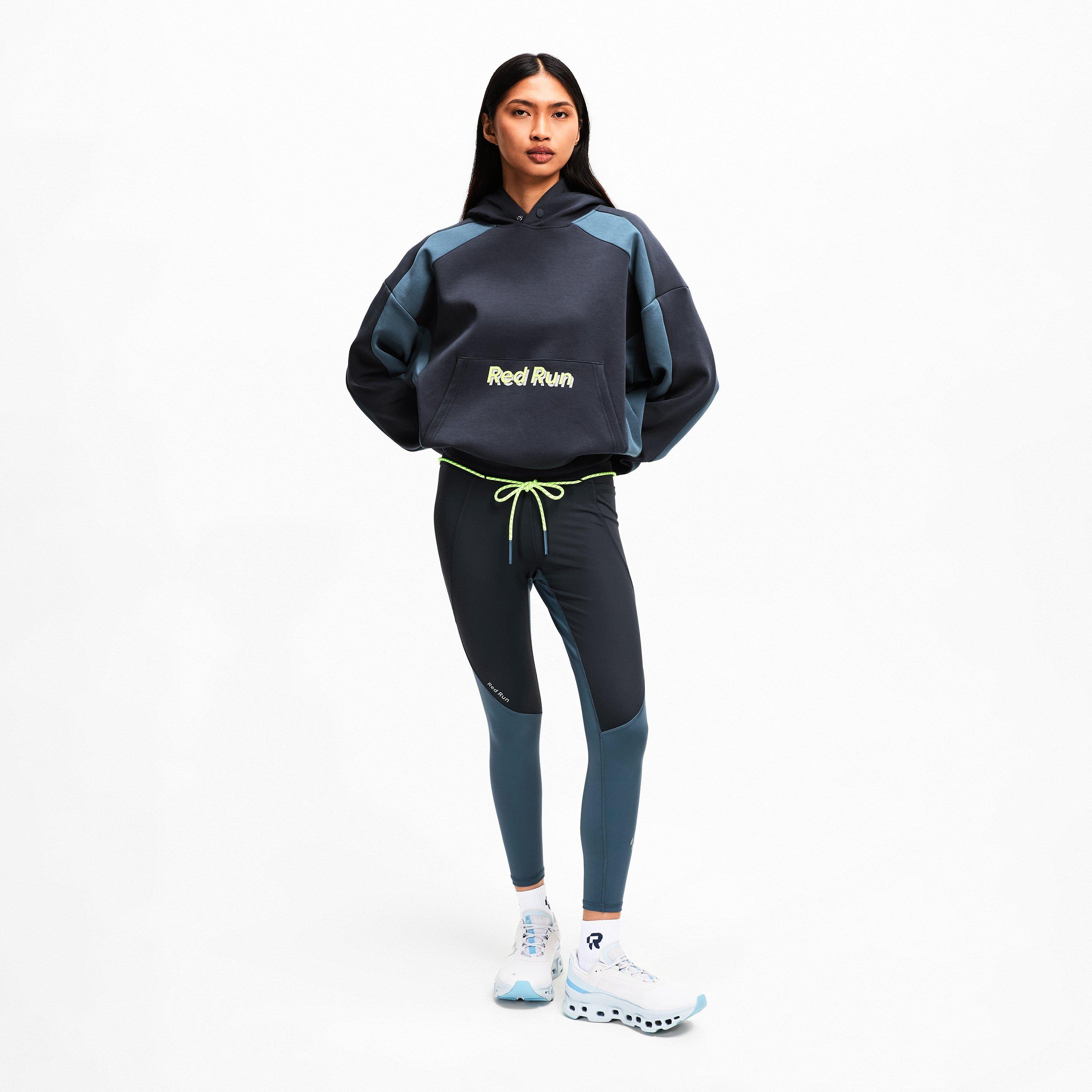 Charcoal - Red Run - Womens Block Hoodie - 6