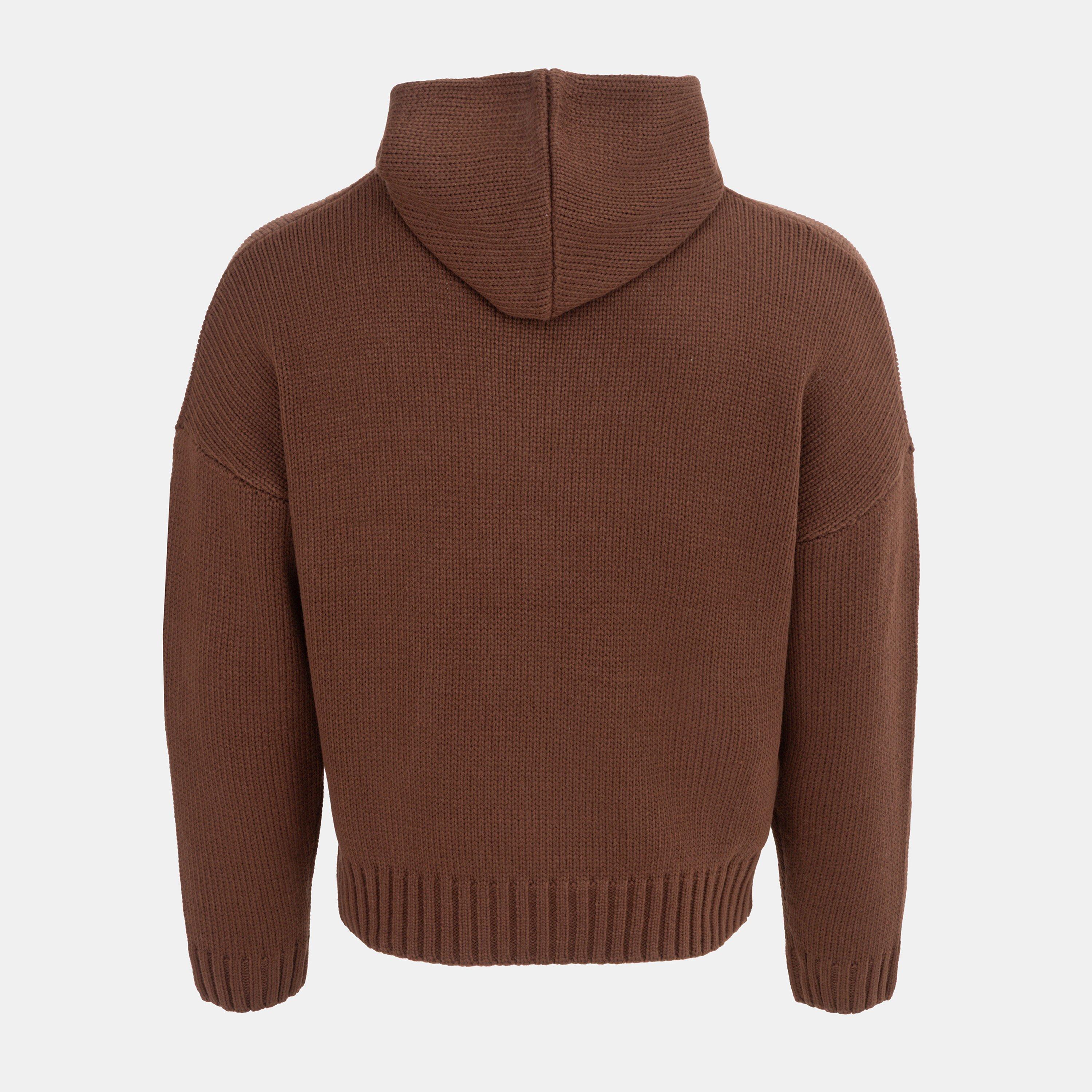 Marron - Miso - Miso Bow Knit Hood Ld54 - 2