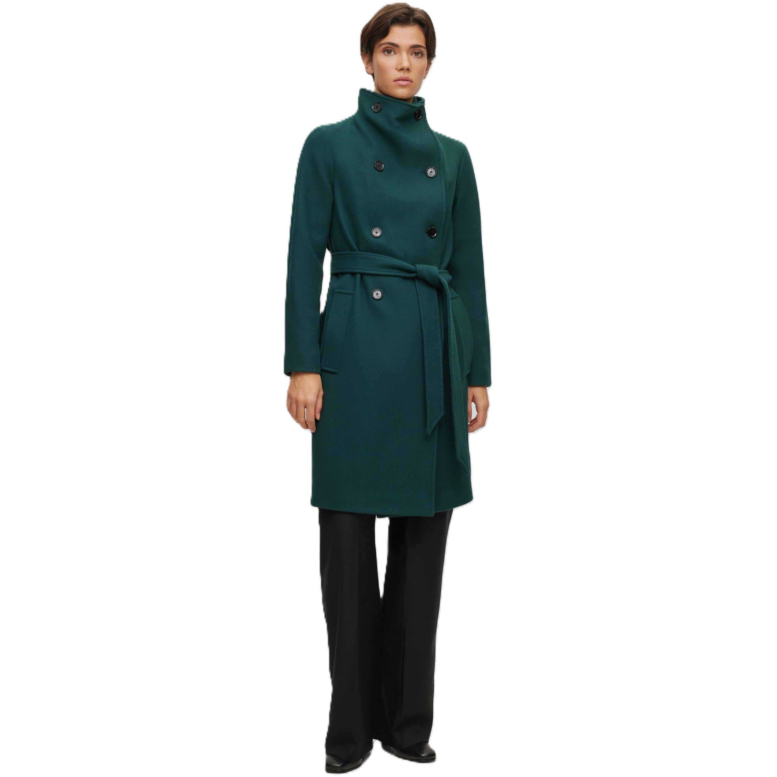 Boss Women's BOSS Structured Designer Overcoat - Dark Green - Size 6 (XS)