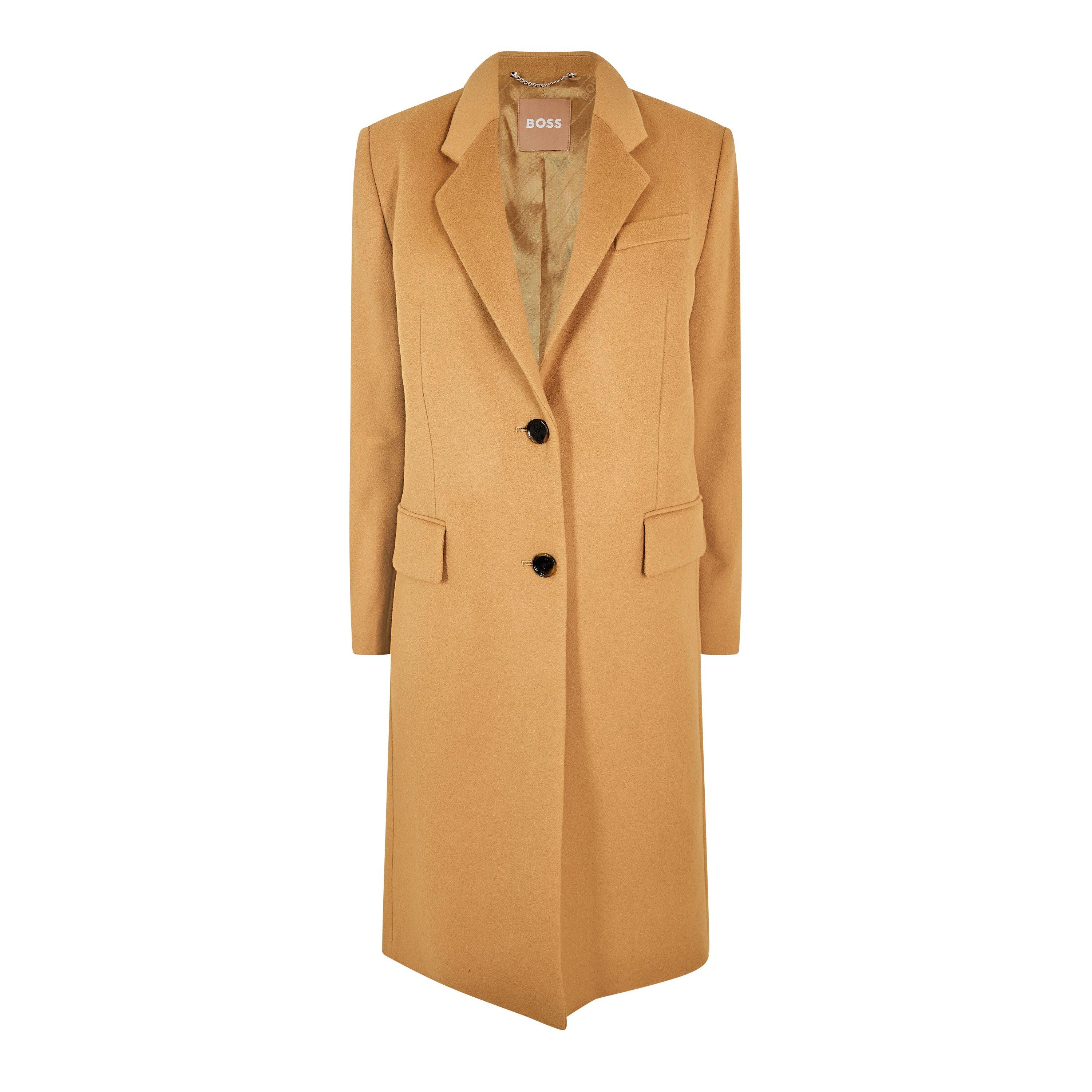 Boss Women's Catara Formal Coat - Medium Beige - 12 (L)