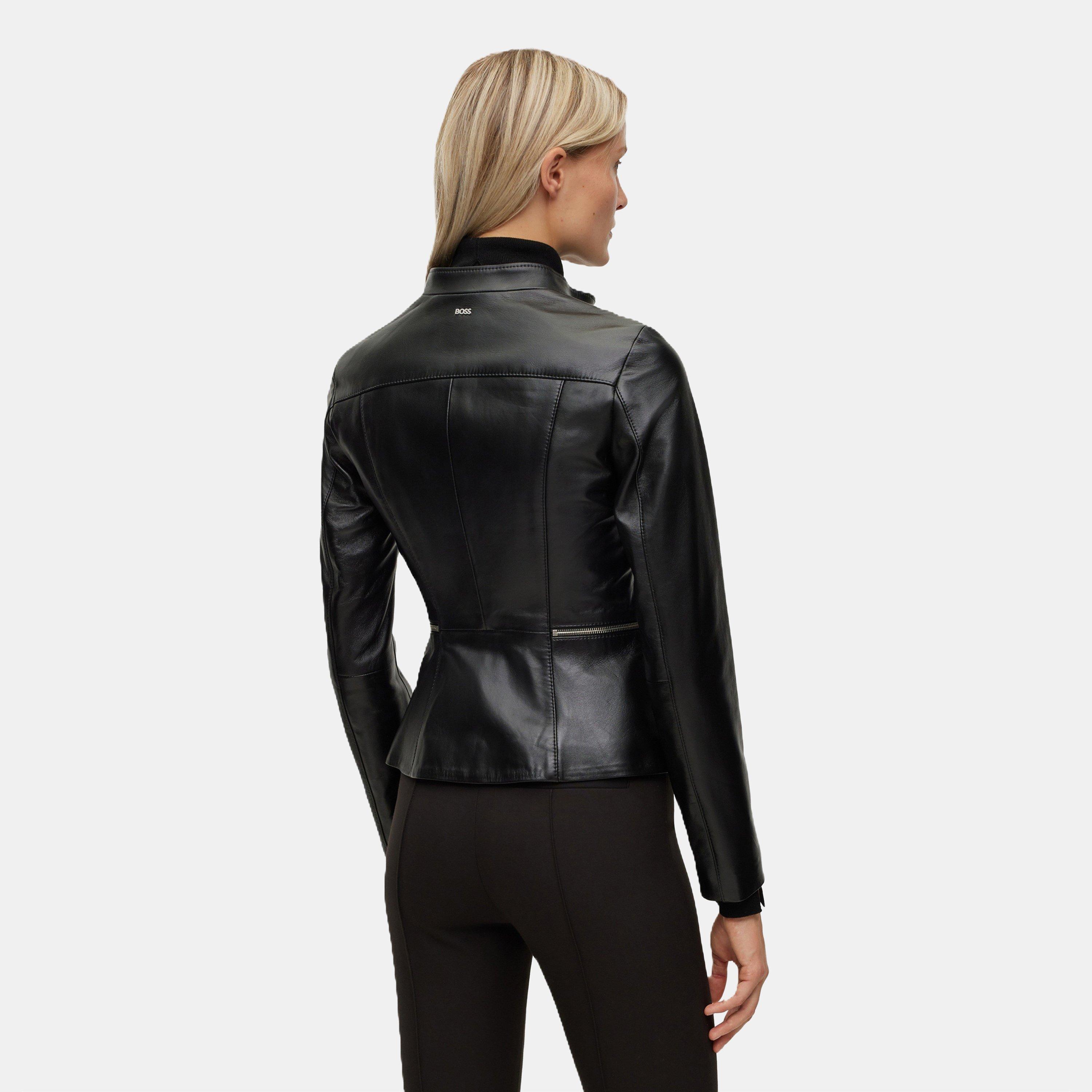 Black - Boss - Women's Salometa Leather Jacket - 3
