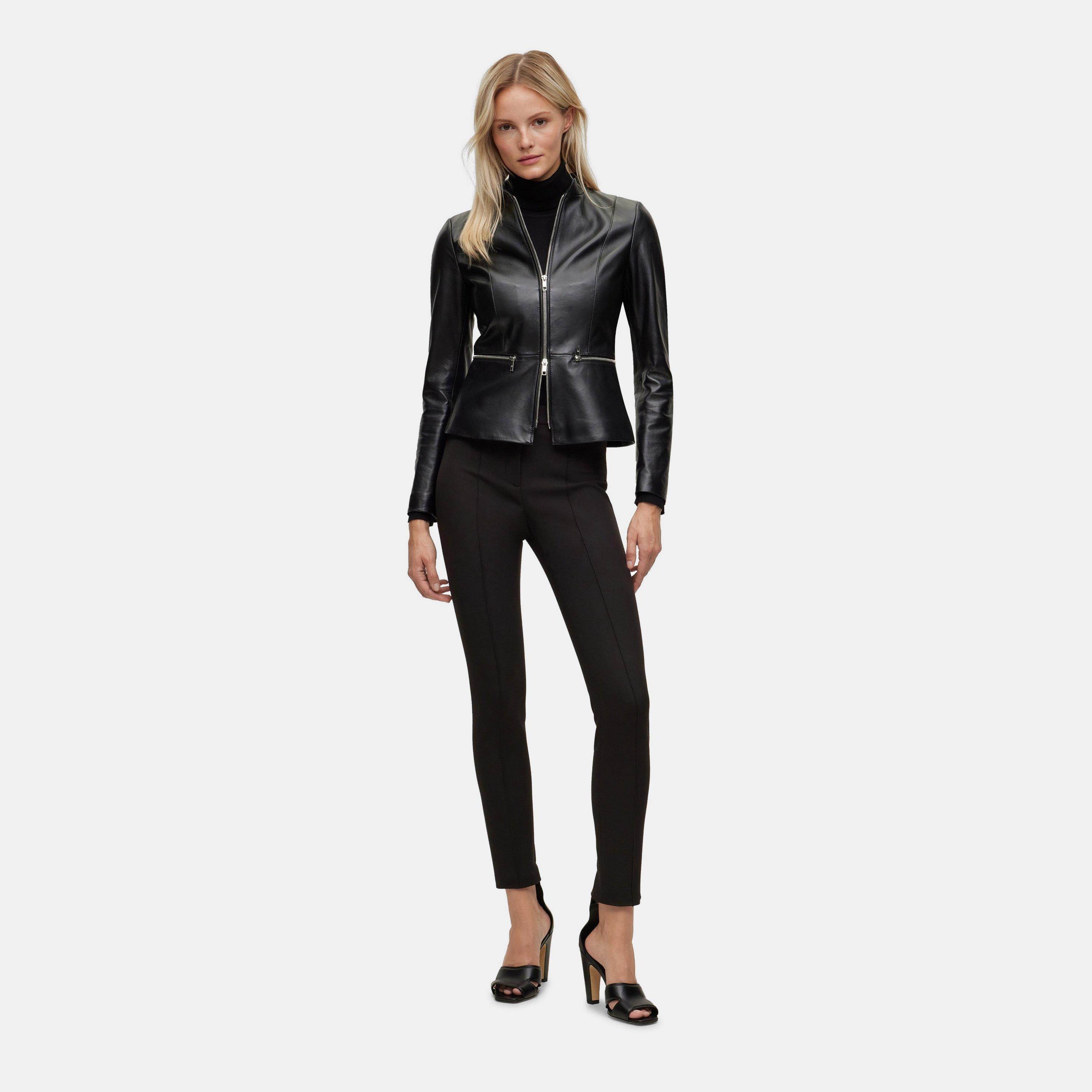 Black - Boss - Women's Salometa Leather Jacket - 4