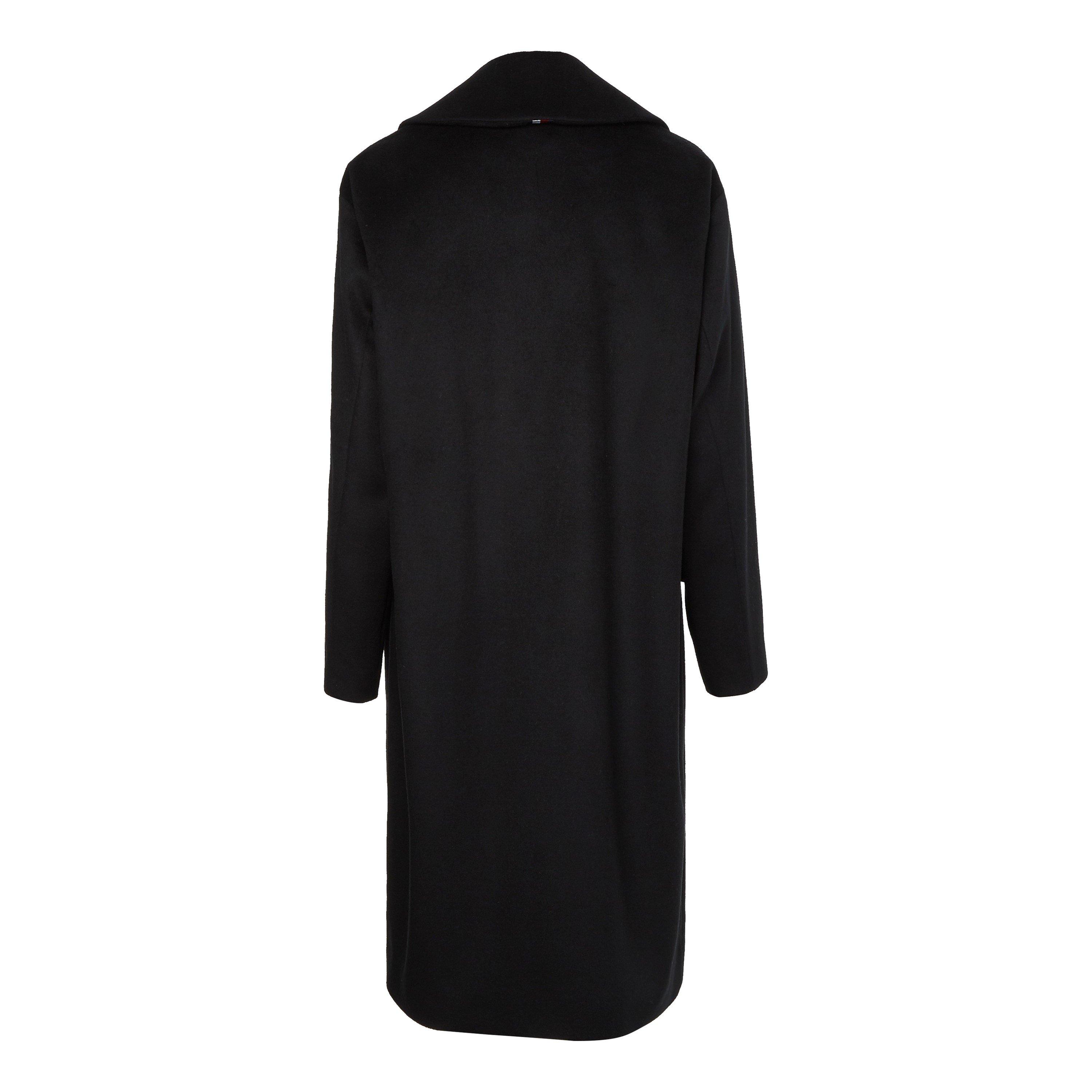 Black - Tommy Hilfiger - Women's Wool Blend Water Resistant Long Sleeve Relaxed Fit Overcoat - 6