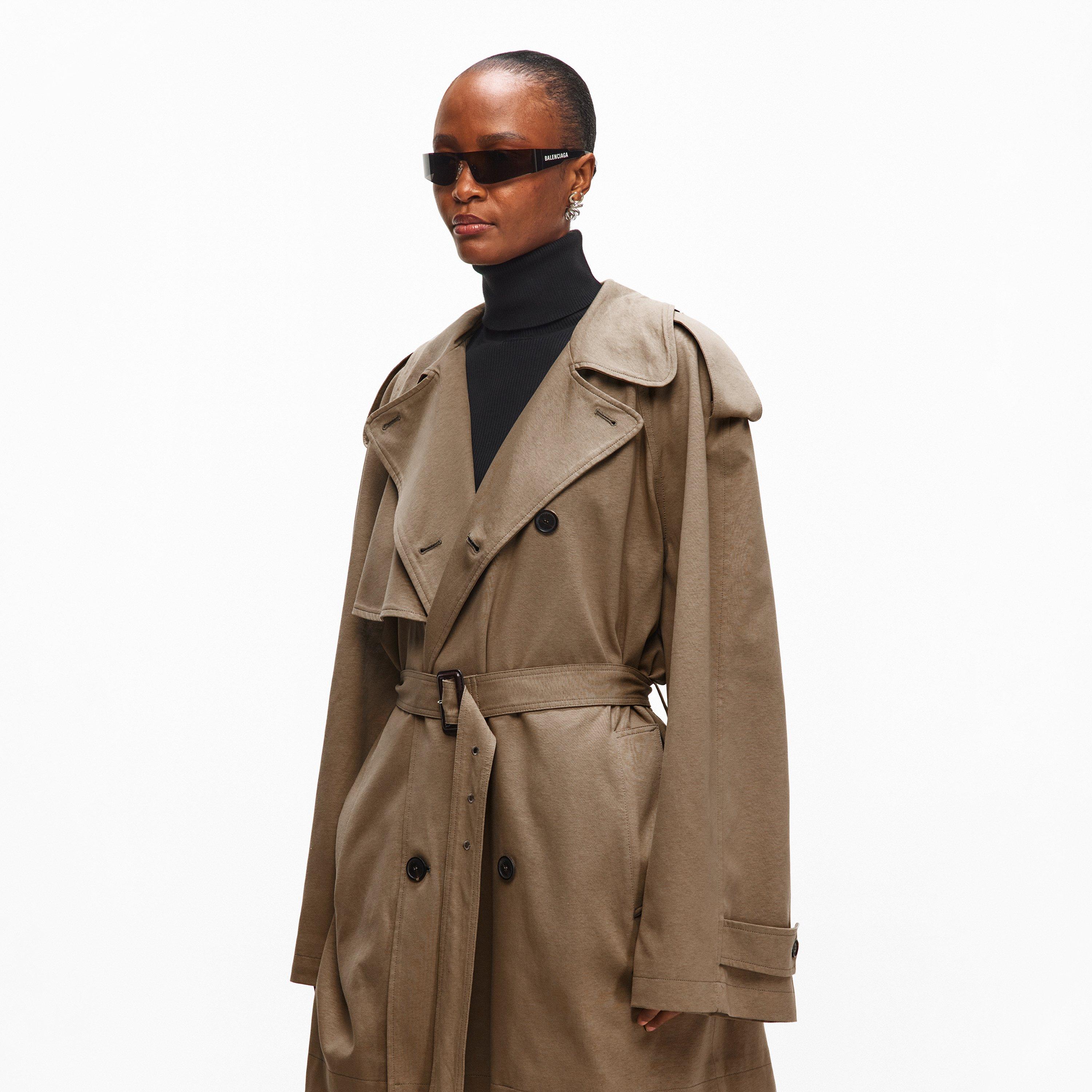 Explorer Beige - Balenciaga - Women's Bal Cropped Trench Coat - 3