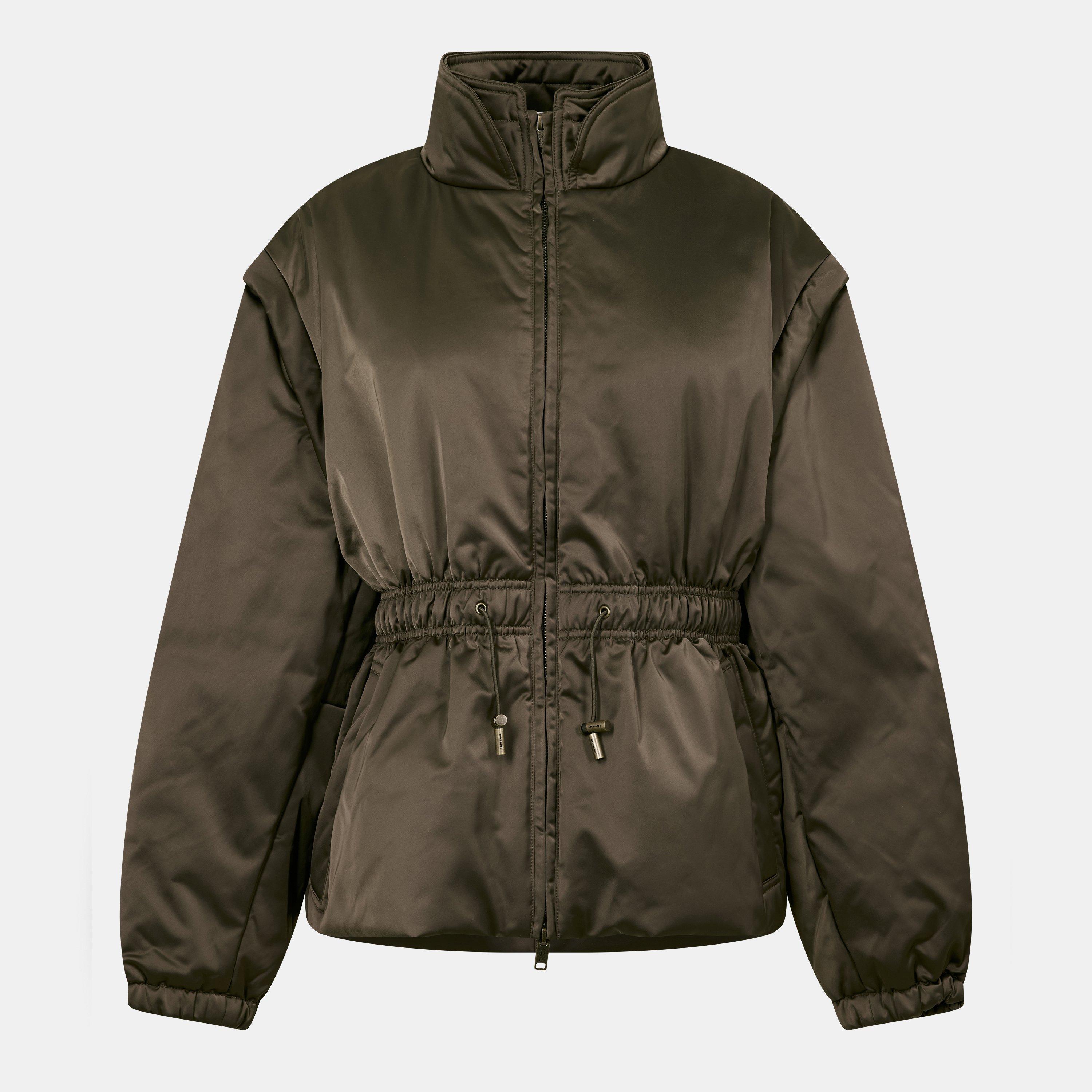Marant Etoile Women's Dastyni Short Puffer Jacket - Khaki 67KI - Size 6 (2XS)